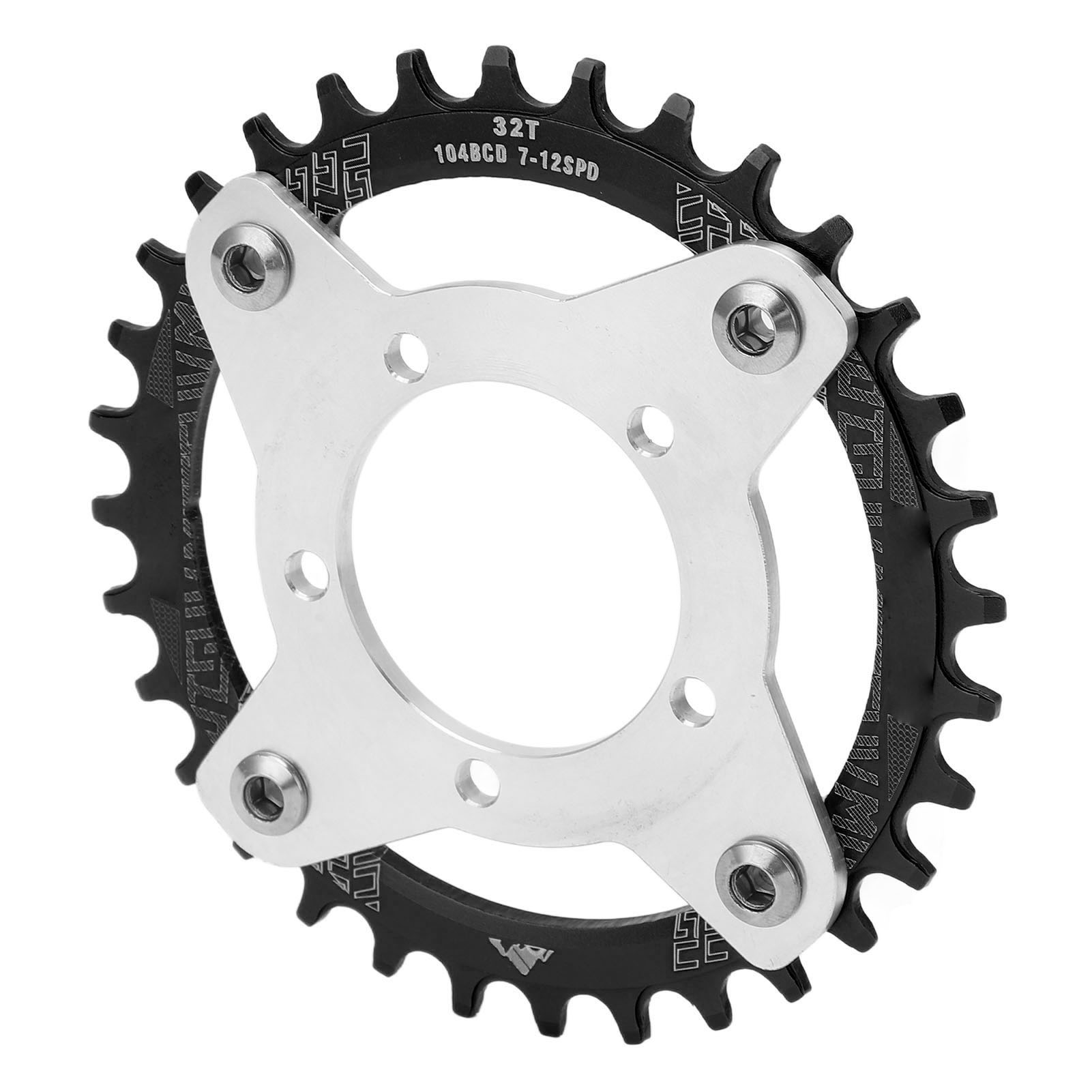 104bcd Kettenblattadapter Aus Aluminiumlegierung, 32 Zähne, Cnc-gefräster Kettenblattausschnitt Für Bbs01 Mittelmotor-fahrräder, Schwarz