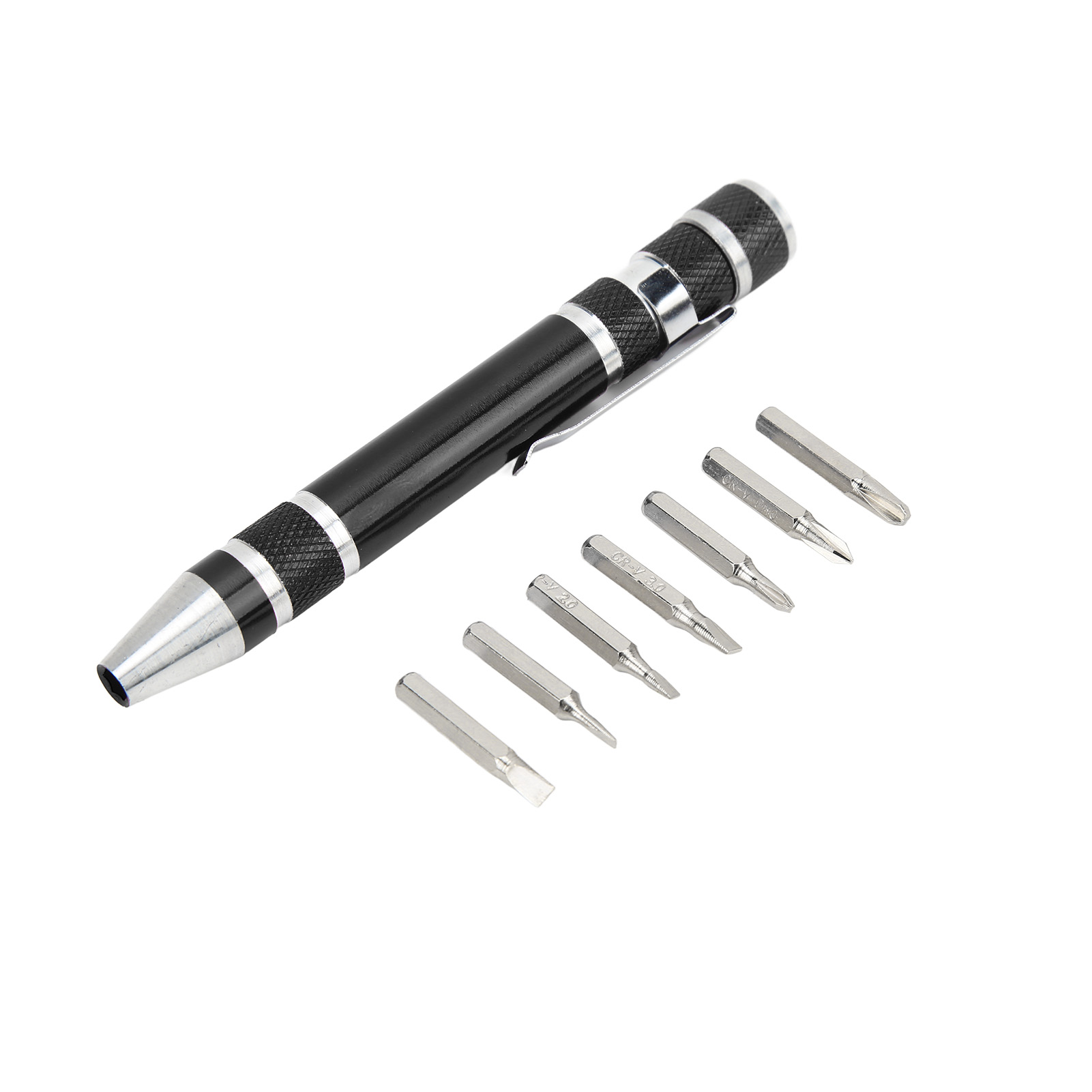 8-in-1-taschenschraubendreher, Mini-magnet-stiftschraubendreher, Multifunktionswerkzeug Für Kleine Schrauben, Schwarz