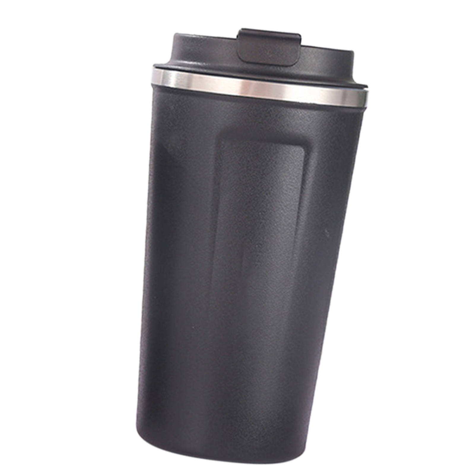 Isolierter 510-ml-becher Mit Sicherheitsdeckel, Innenbeschichtung Aus Edelstahl 304, Großer Tragbarer Kaffeebecher Mit Verschluss, Schwarz, Ideal Fürs Büro