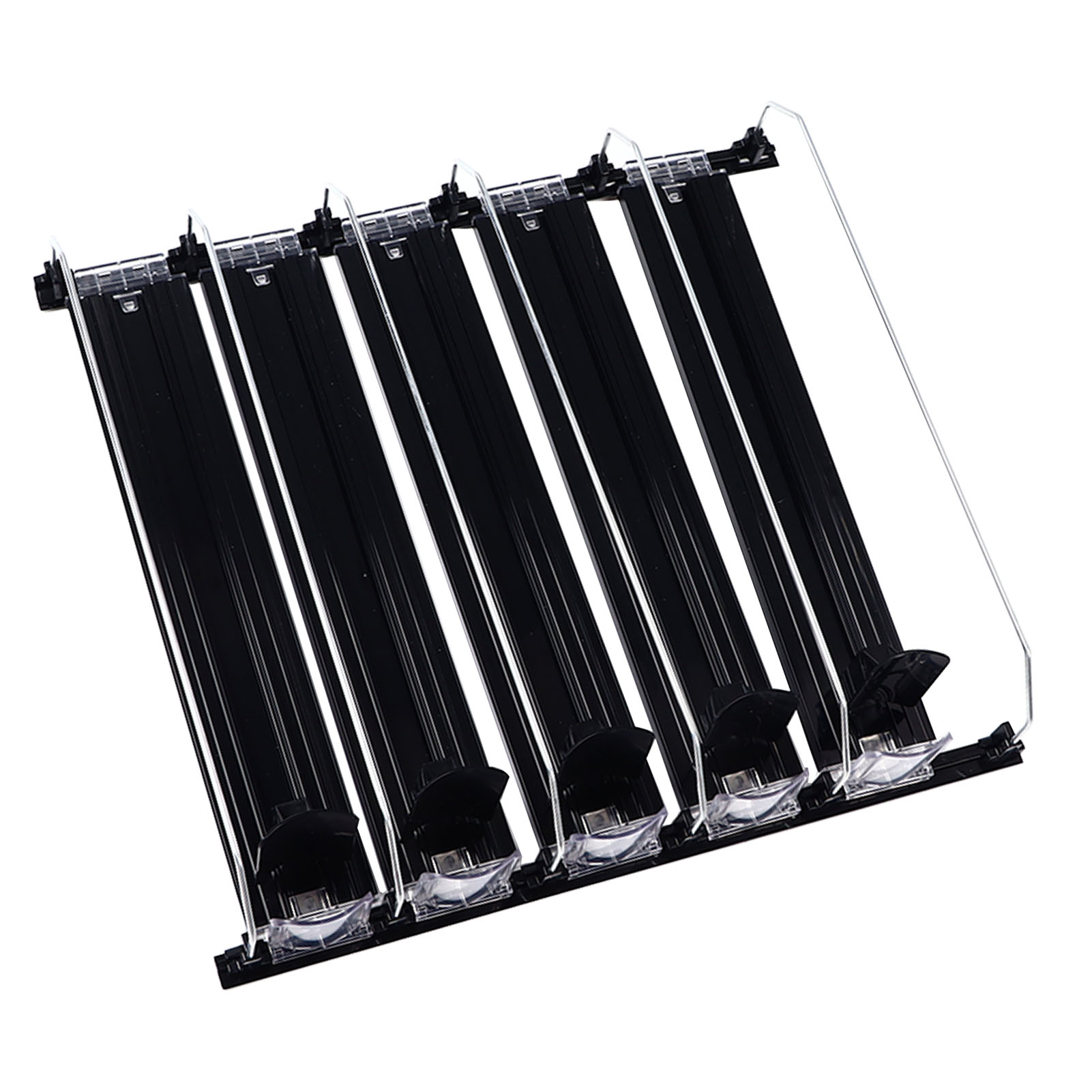 Kühlschrank-flaschenablage, Verstellbare, Federbelastete Schubstange, Gleitschiene, Dosenhalter Für Bier Und Andere Getränke, 38 Cm, Schwarz