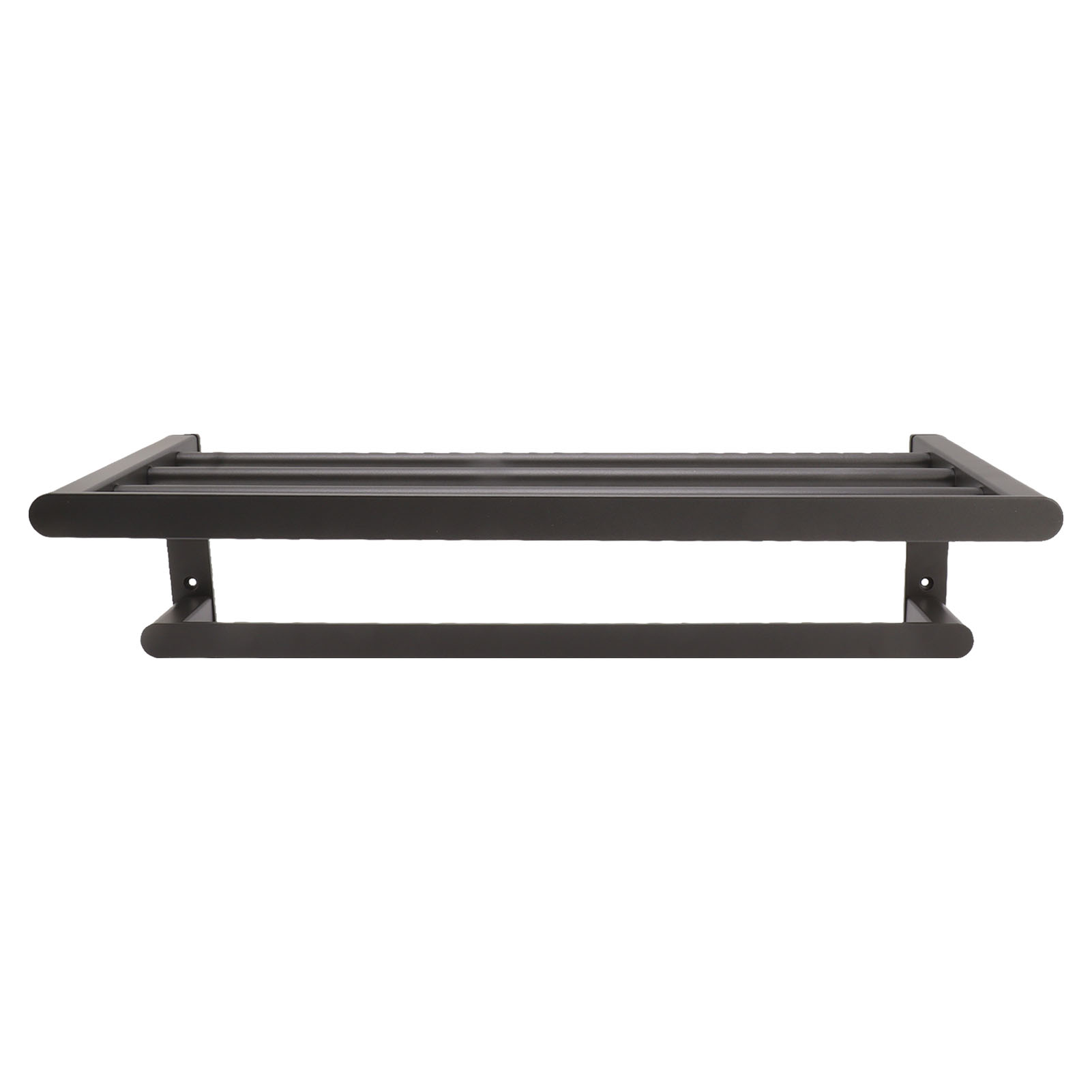 Schwarze, Wandmontierte Handtuchhalterung Aus Aluminium, Badezimmerregal, Kein Bohren Erforderlich, 2er-set