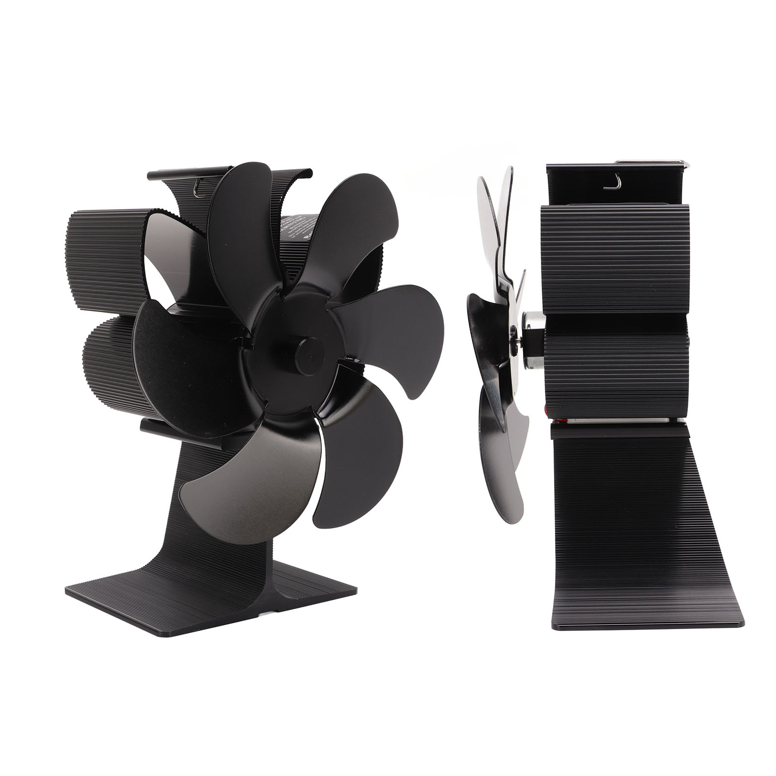 6-flügeliger Ofenventilator, Wärmeabzug Für Kamine Ohne Stromanschluss, Hohe Temperaturen, Schwarz, Sparsam