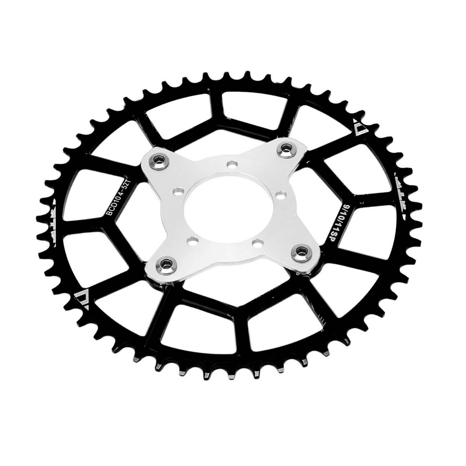 52t 104bcd Spider-adapter, Ritzelantriebsplatte Aus Hochfester Aluminiumlegierung Für Bafang Bbs01 Bbs02 Mittelmotor, Schwarz