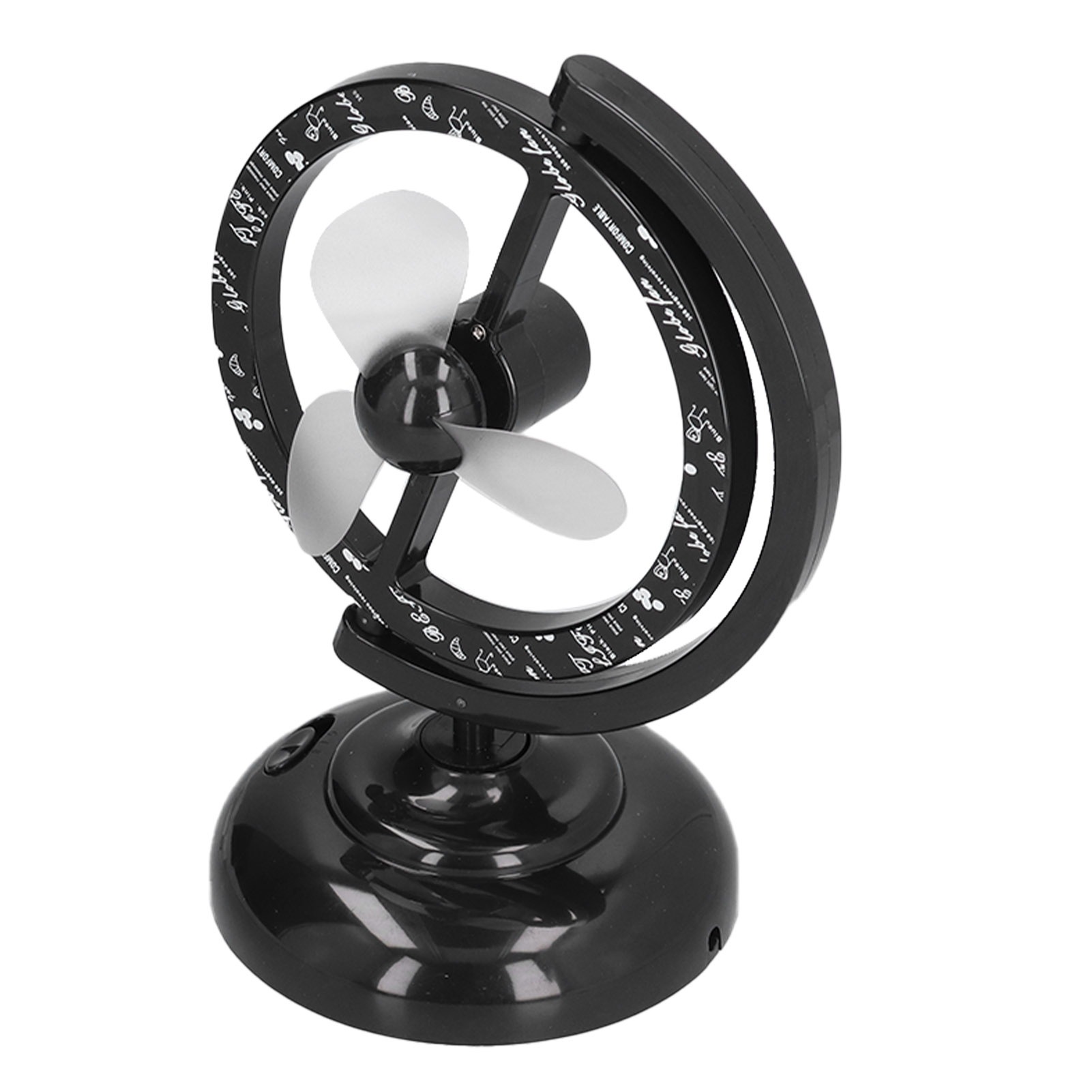 Schwarzer Mini-usb-ventilator, 90° Frei Drehbar, Starker Luftstrom, Kühlung Für Büro, Zuhause Und Tisch