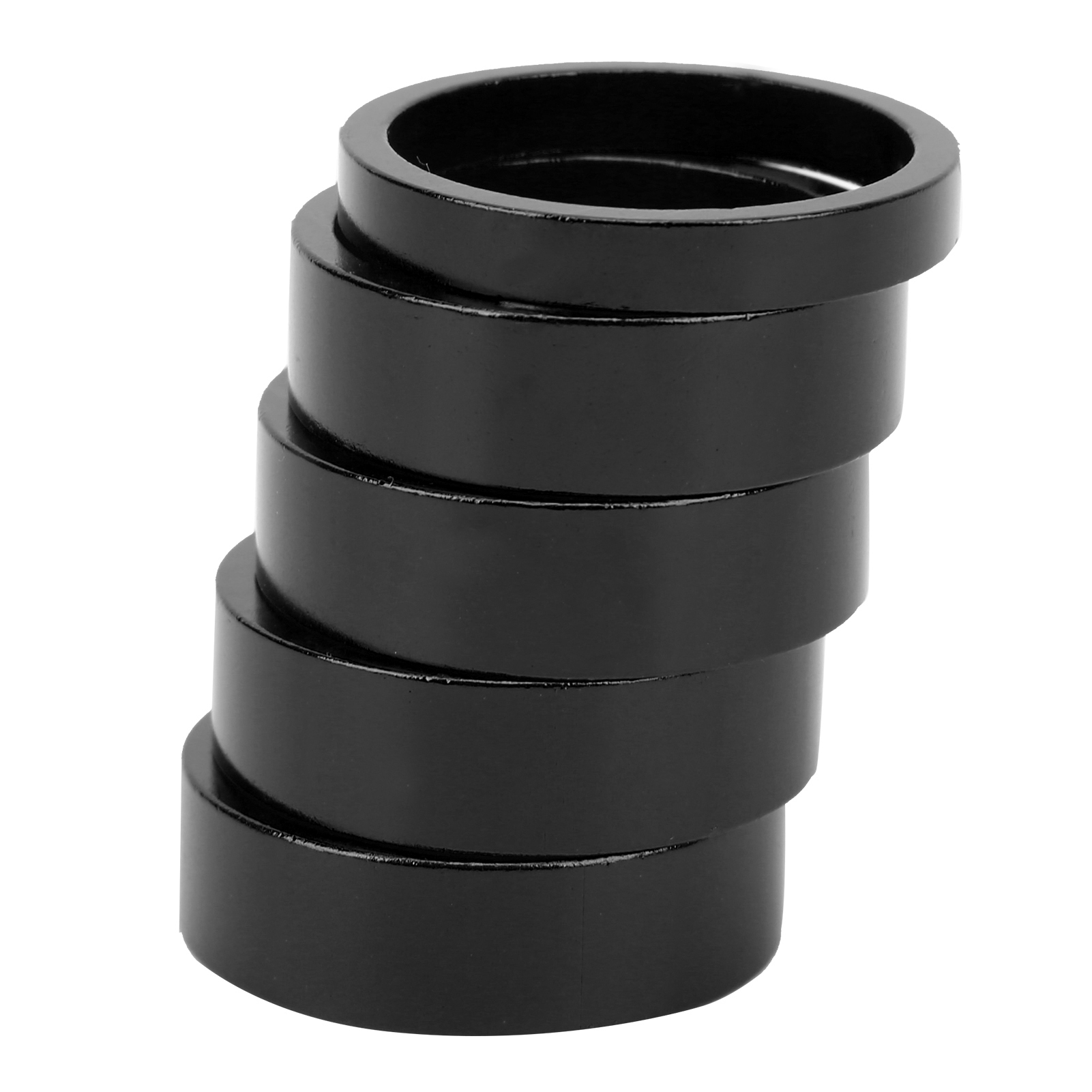 Cansucc 5-teiliges 28,6-mm-mtb-vorderradgabel-unterlegscheiben-distanzstück-set Für Steuersatzvorbau, Schwarz