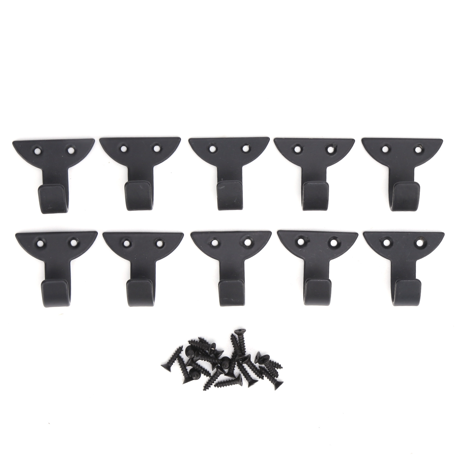 Set Mit 10 Kleinen Schwarzen Retro-wandhaken Aus Eisen, Einfache Haken Zum Aufhängen Von Mänteln, Schals, Taschen, Handtüchern, Schlüsseln, Tassen Und Hüten