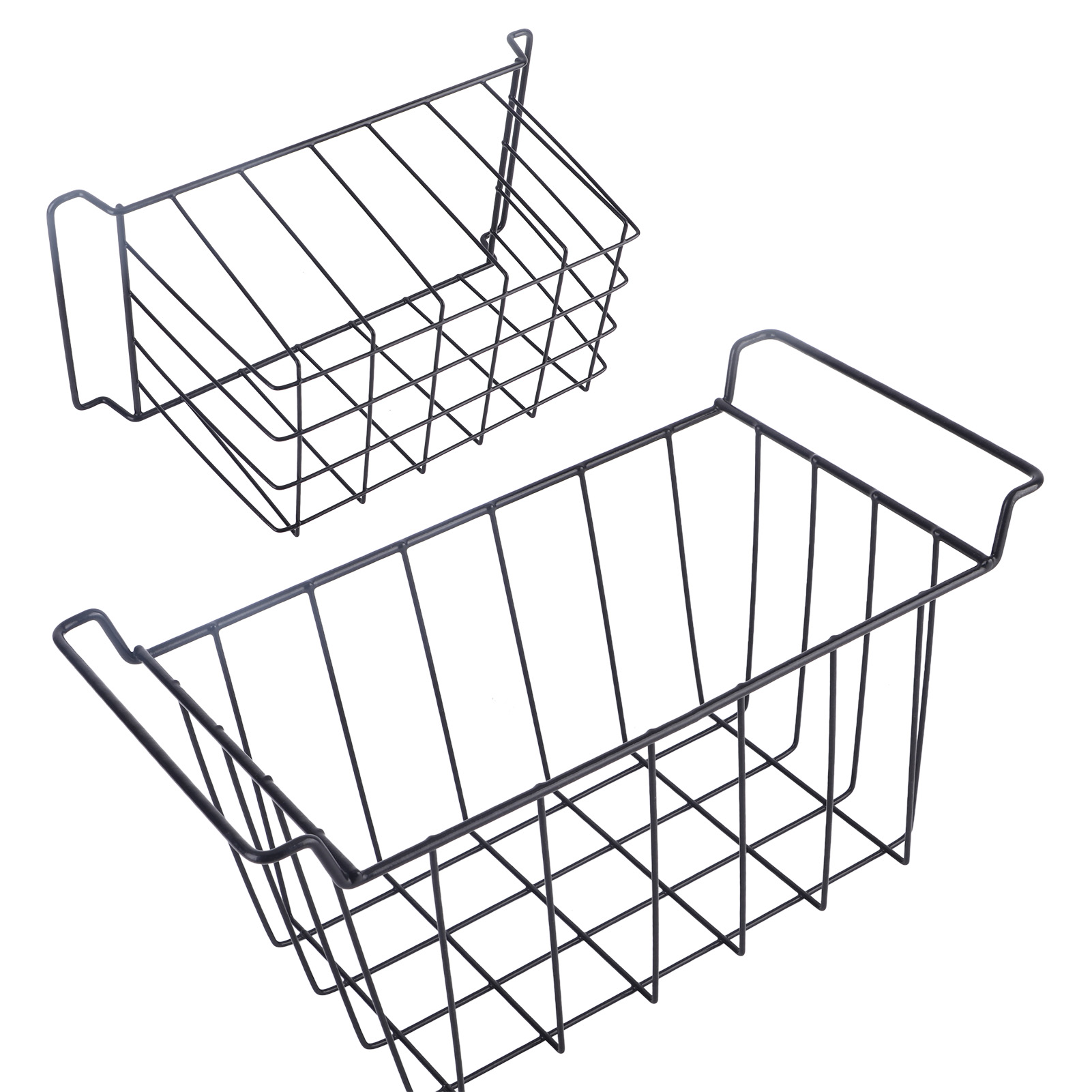 Drahtkörbe Für Gefrierschrank, Pe-beschichtet, Schwarz, 39 X 20 X 20 Cm, Hängehalterung Für Kühlschrankablagen
