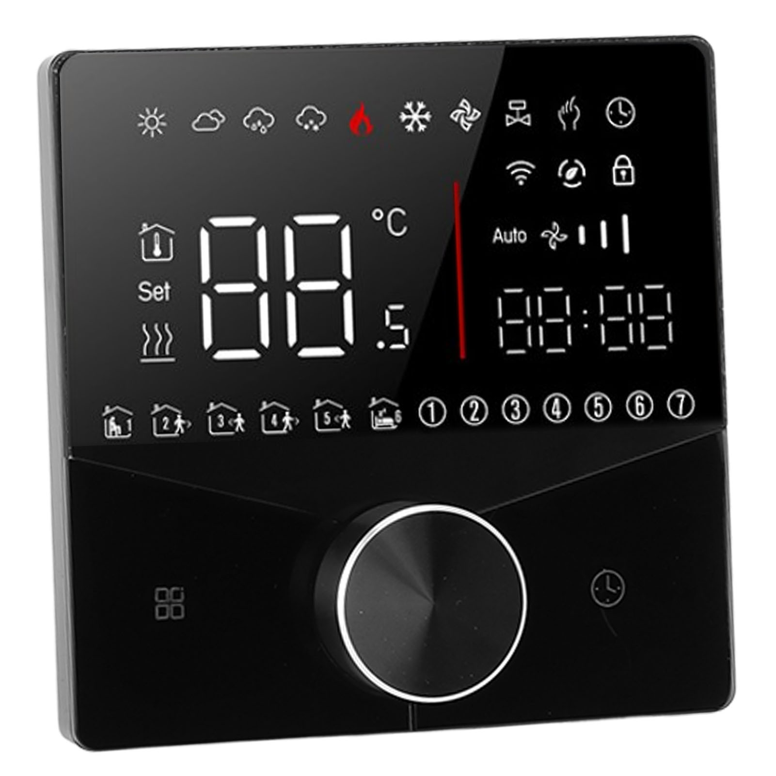 Intelligenter Digitaler Thermostat Mit Farb-lcd-bildschirm, Präziser Temperaturregelung, Schwarz