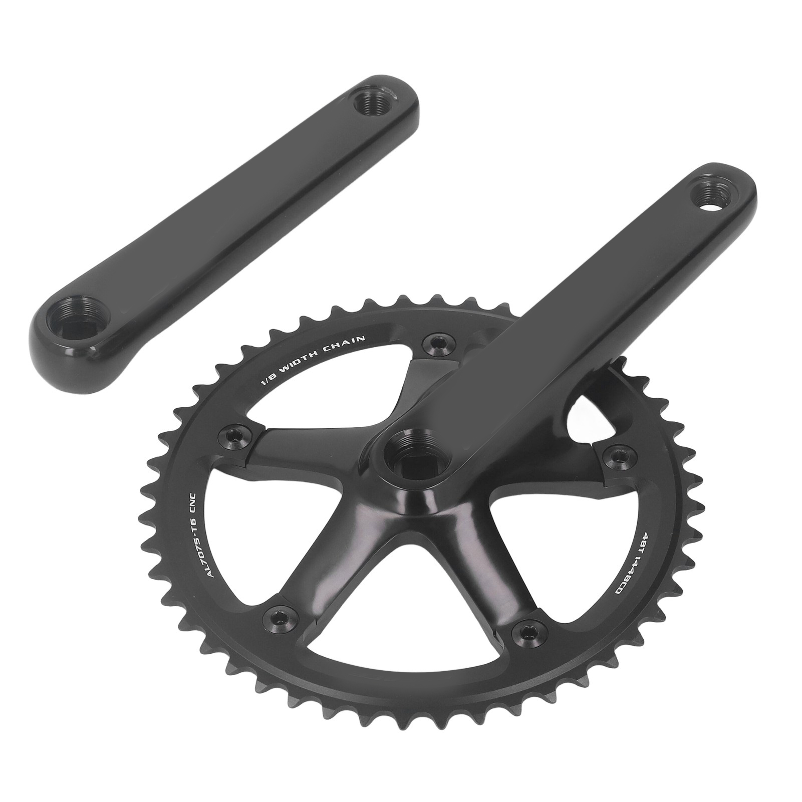 48t Schwarze Quadratische Konische Fahrradkurbelgarnitur Aus Aluminiumlegierung Für Rennräder Und Mountainbikes Mit Starrgang