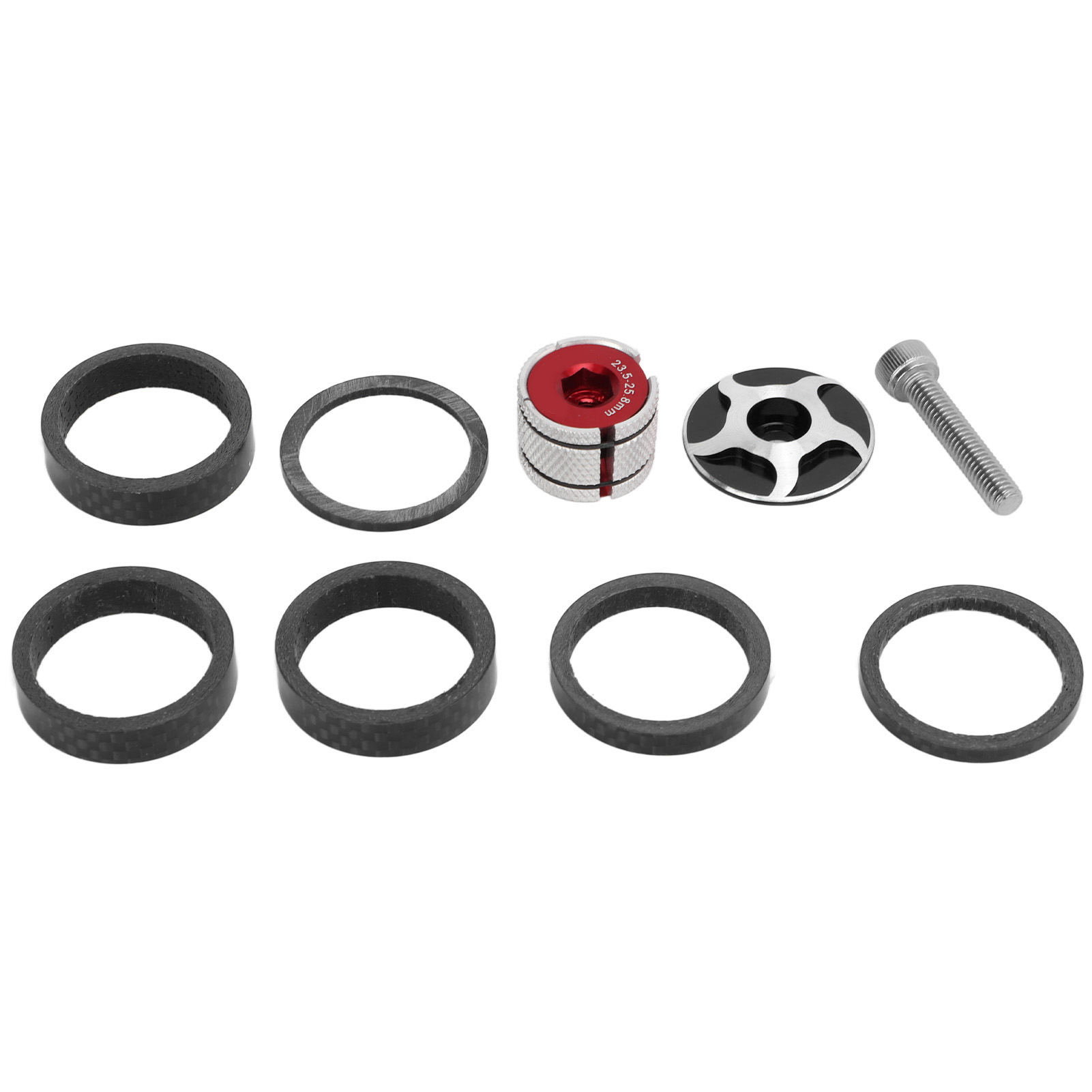Cansucc Gabelschaft-distanzstück-set Mit Ahead-cap Und Expansionsdistanzstück Für 28,6 Mm Gabeldurchmesser, Schwarz
