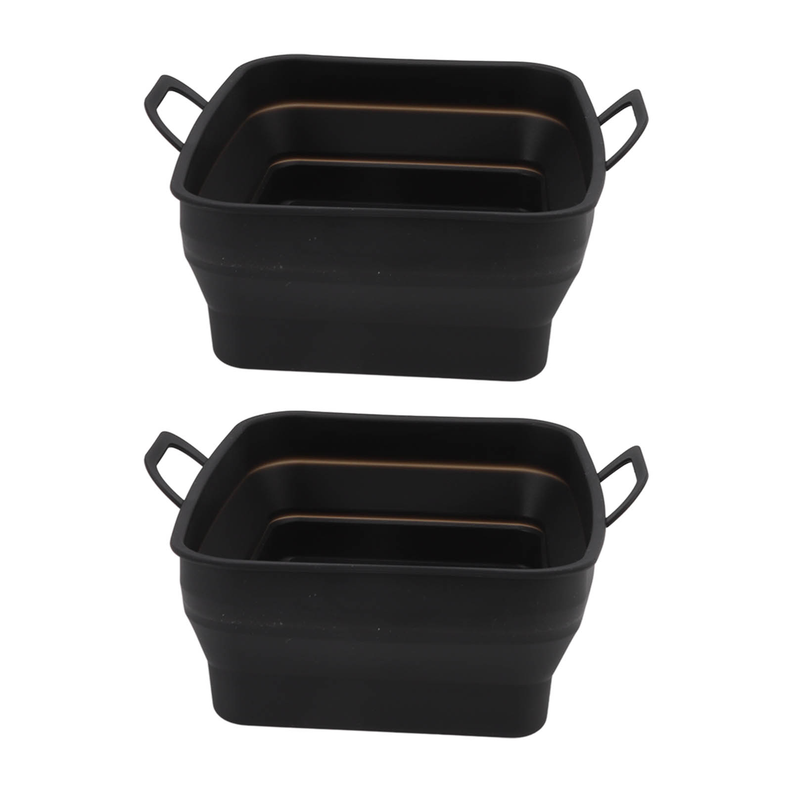 2-teilige Silikon-heißluftfritteusenform Mit Griff, Rechteckige Frittierschale, Schwarzes Kochzubehör