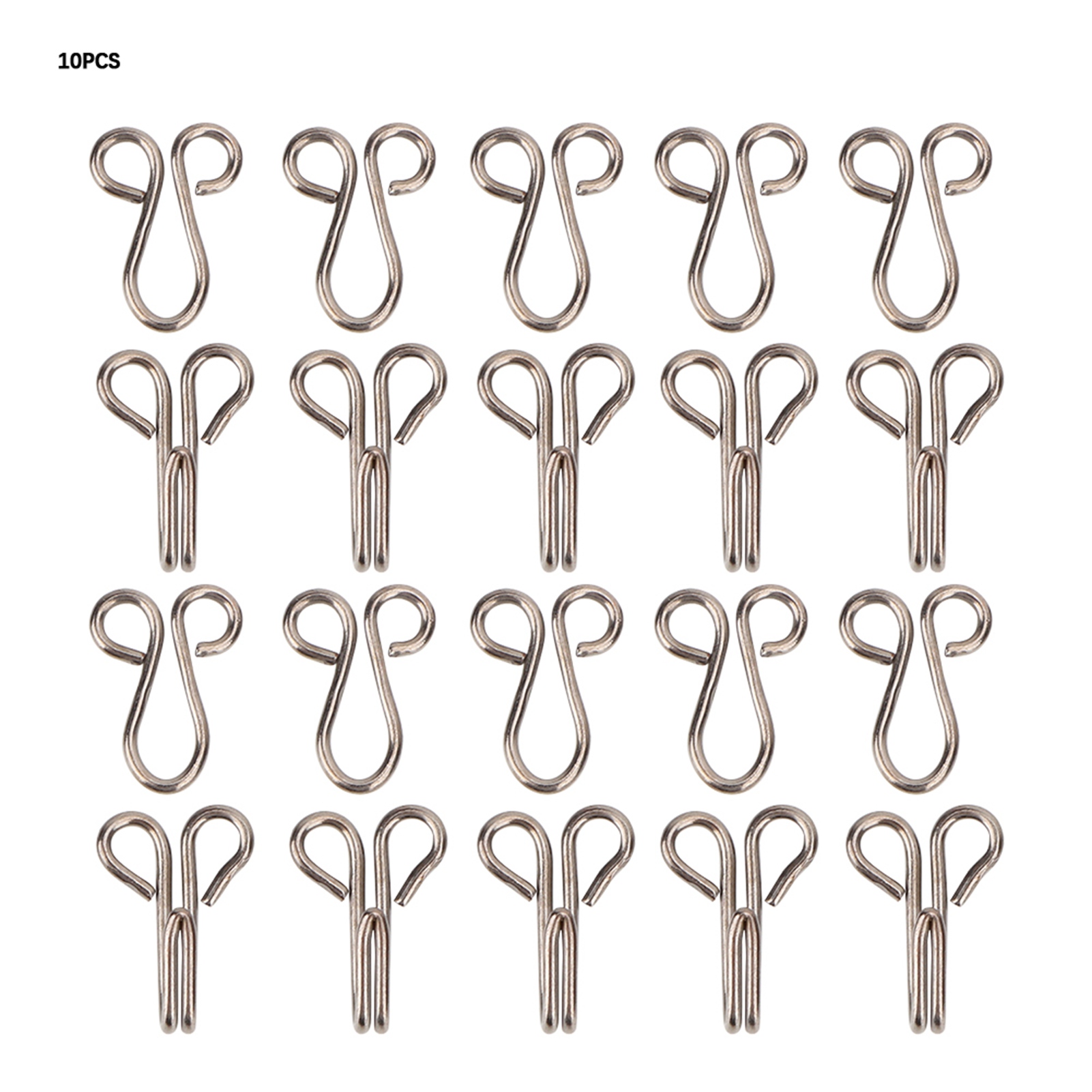 Set Mit 10 Pelzmantelhaken, Nähverschlüsse Für Mäntel Und Unterwäsche (schwarz)