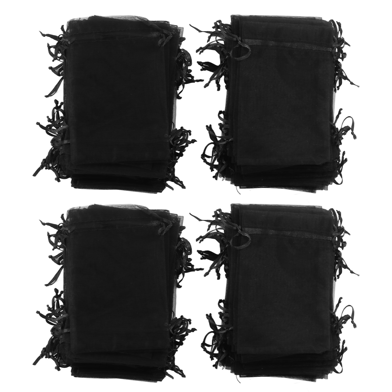 200 Schwarze Organzabeutel Mit Kordelzug, 10 X 15 Cm, Elegante Geschenktüten Für Hochzeiten, Partys, Schmuckdekorationen
