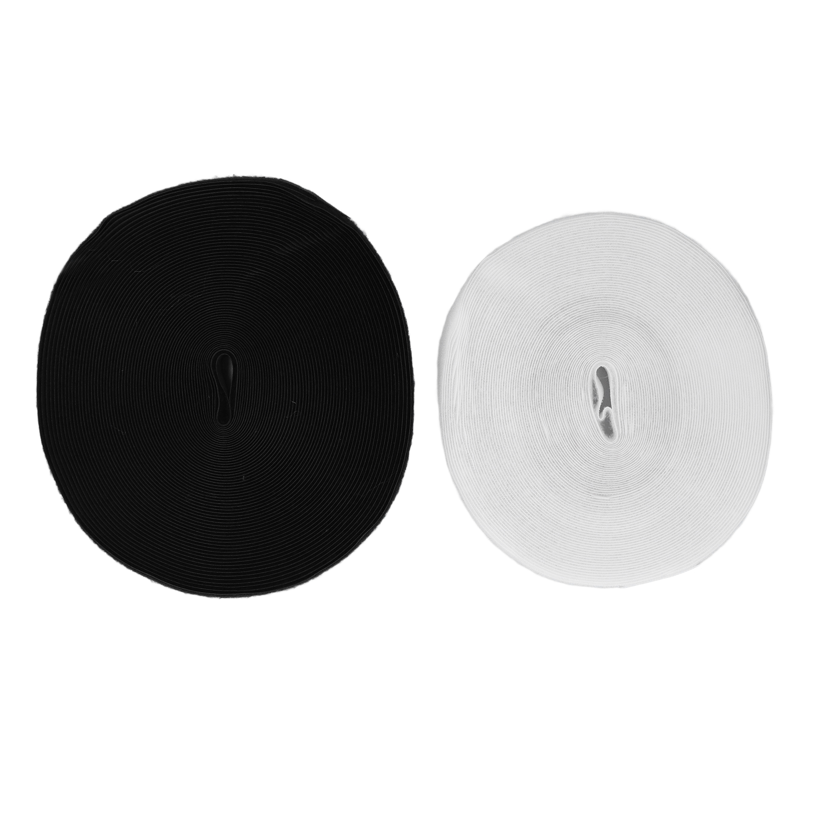 2er-pack Selbstklebende Klettbänder, 25 M, Schwarz-weiß, 2,5 Cm Breit, Weiches Nylon, Zum Selbermachen, Zuschneidbar