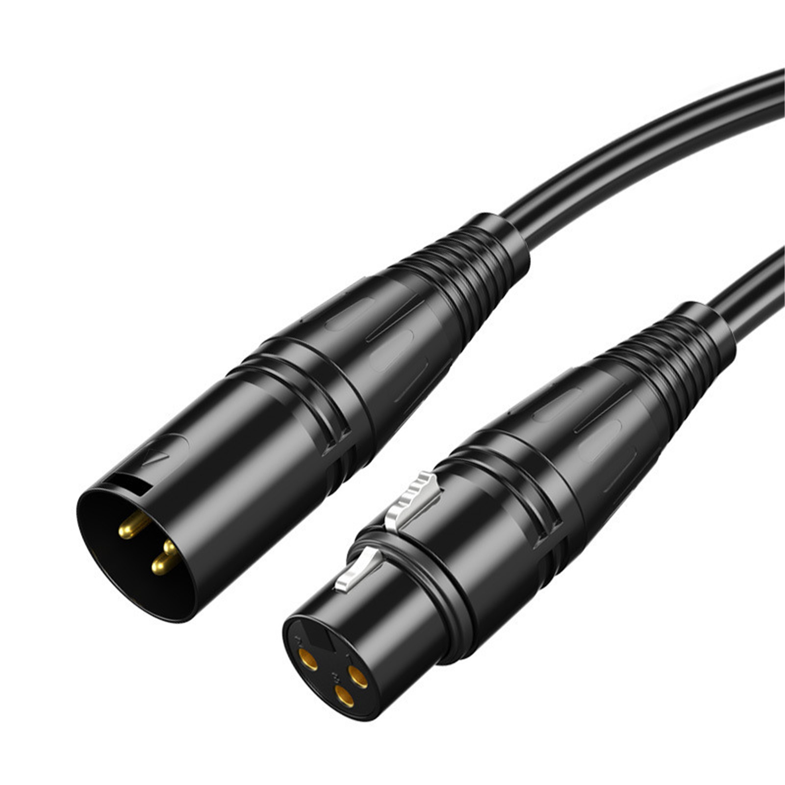 M Langes Schwarzes Xlr-audiokabel (buchse Auf Stecker), Pvc-ummantelung, Stabile Verbindung, Für Mikrofon Und Musikinstrument