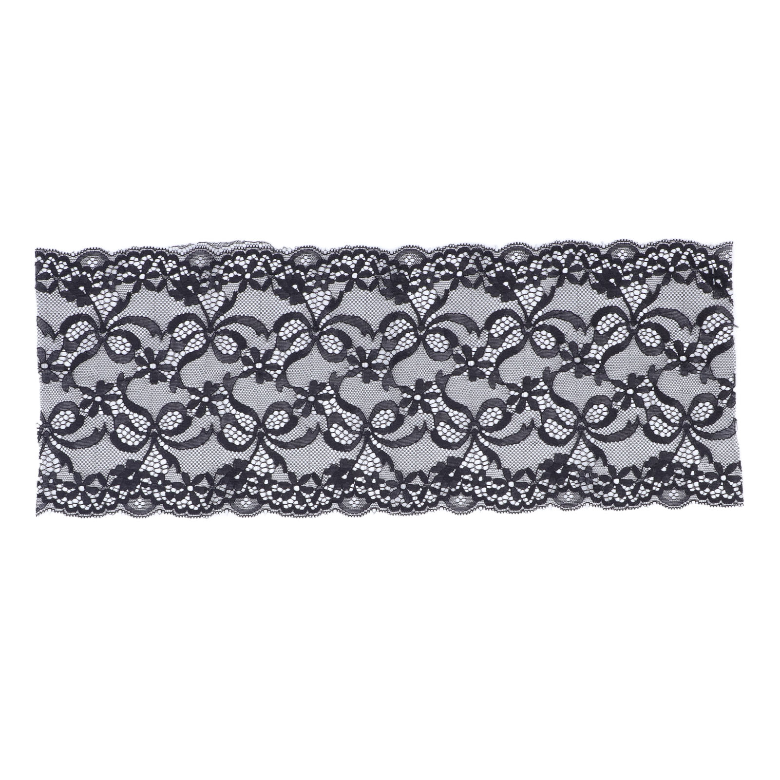 19 Cm Breites, 10 Meter Langes Spitzenband, Elegant, Elastisch, Sicher In Der Anwendung, Einfache Handhabung, Schwarzes Bekleidungsaccessoire