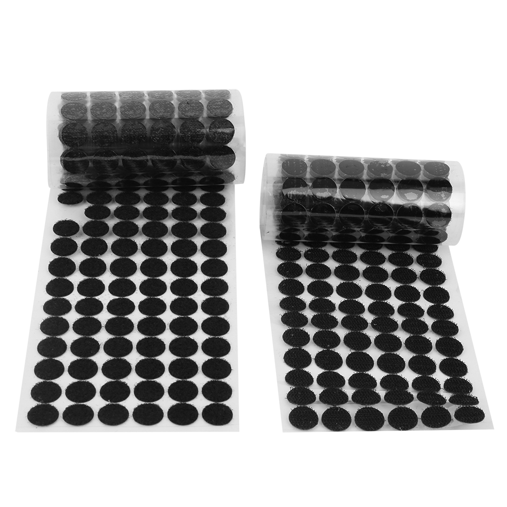 Packung Mit 300 Runden, Selbstklebenden Klettverschlüssen, Hochbelastbares Schwarzes Doppelseitiges Klebeband