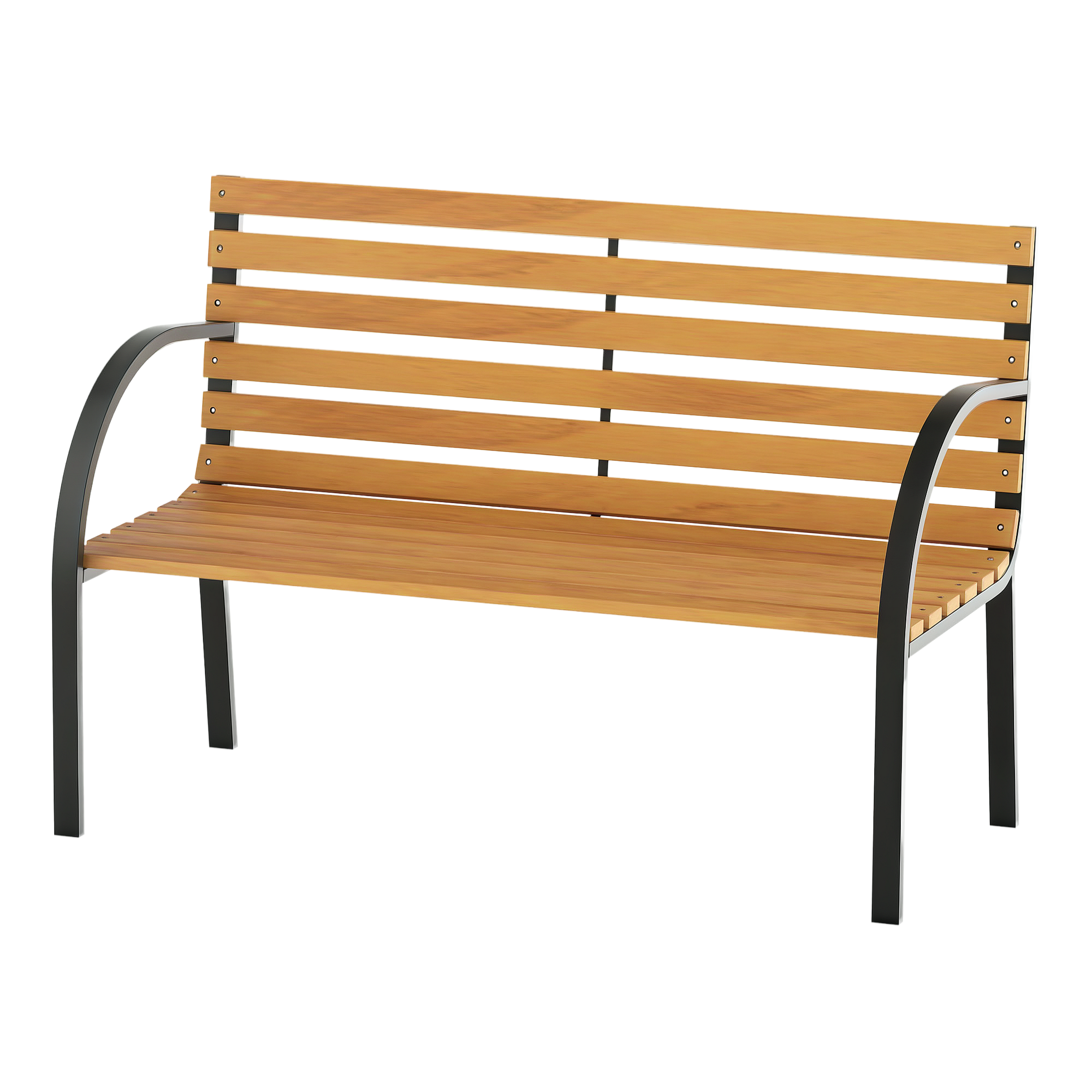 Zweisitzer-holzbank, Gartenbank Für Garten, Balkon Oder Terrasse, 122 X 60 X 83 Cm, Schwarz-naturfarbenes Holz