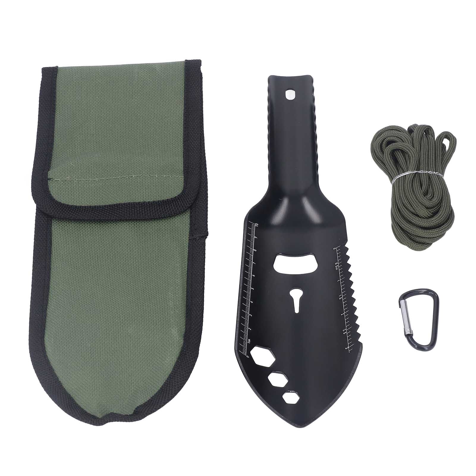 Mehrzweckschaufel Aus Aluminiumlegierung Für Outdoor-wanderungen – Kompaktes Schwarzes Überlebenswerkzeug
