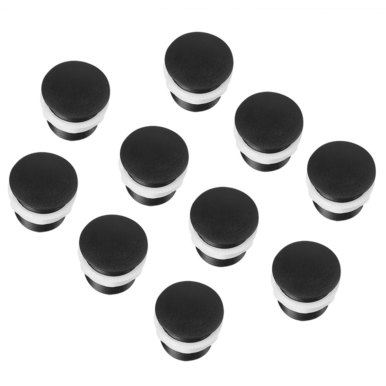 10 Schwarze Schraubkappen 28 Mm Für Druckknöpfe Von Arcade-automaten