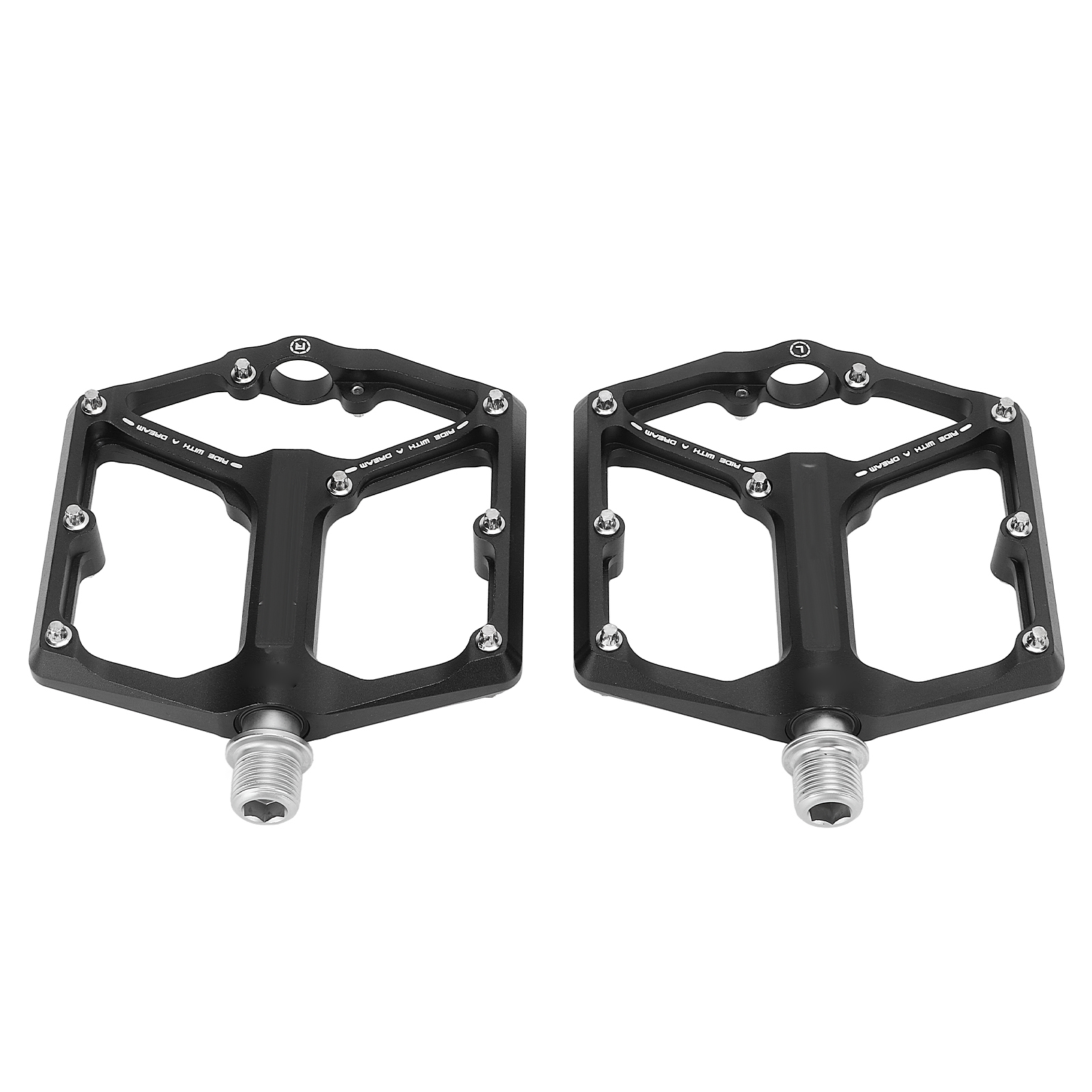 Stück Verbreiterte, Rutschfeste Fahrradpedale Mit Dreifachlager, Aluminium, Schwarz, Mtb