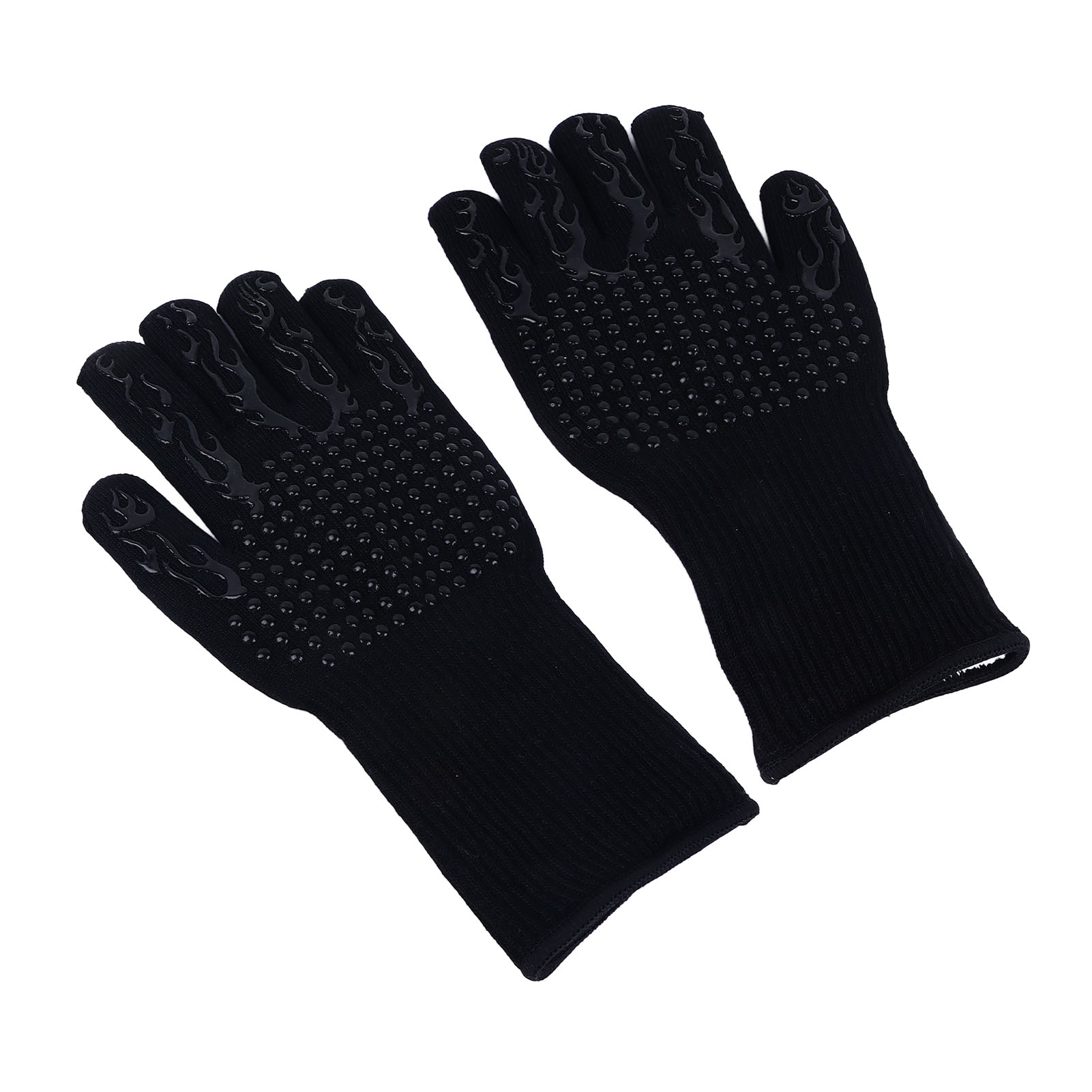 Feuerfeste, Hitzebeständige Und Rutschfeste Grillhandschuhe Für Mikrowelle, Grill Und Backen, Schwarz