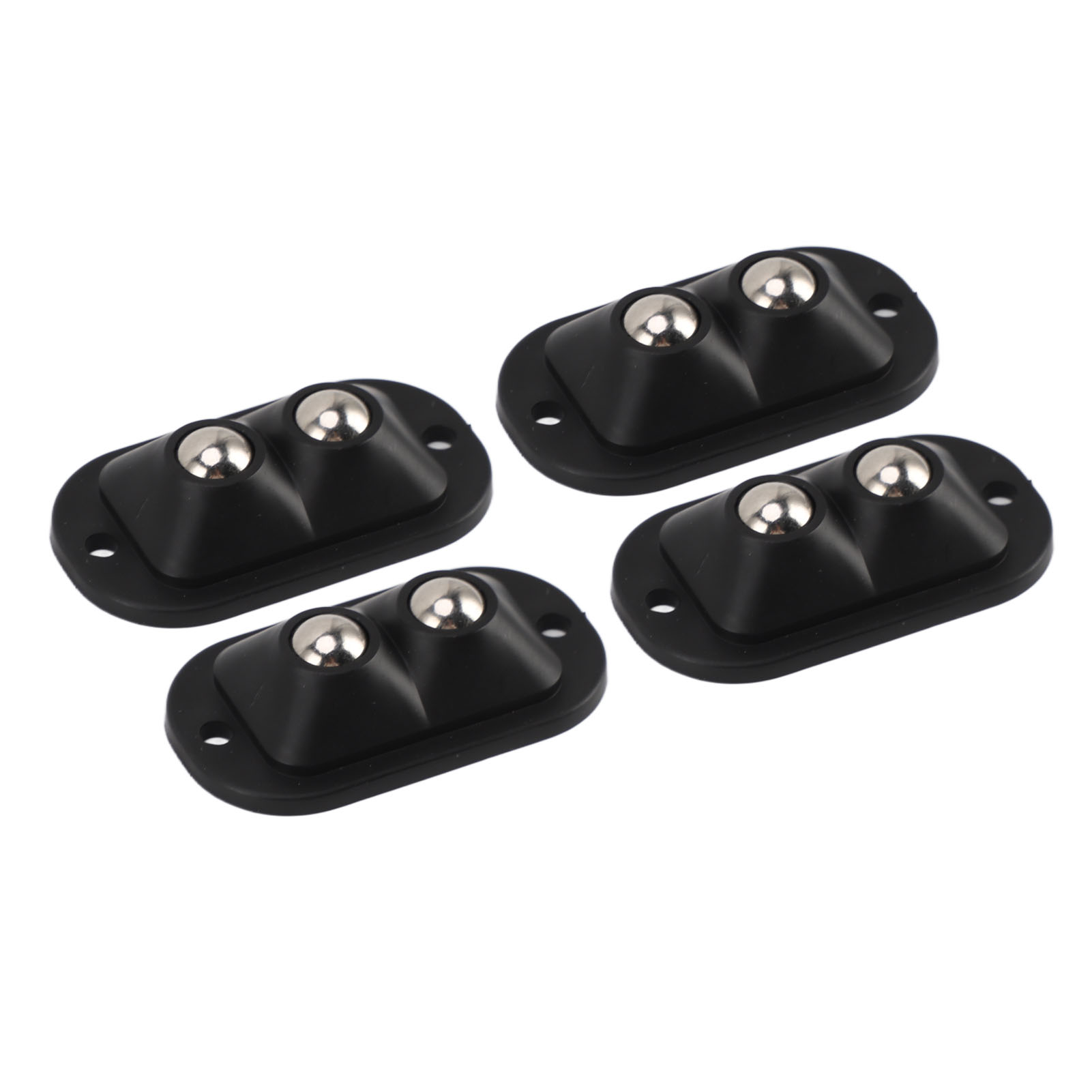 12 Mini-doppelrollen Mit Klebebefestigung, Kraftsparend, Leise, 360° Drehbar, Selbstklebend, Für Küchengeräte Und Möbel, Schwarz