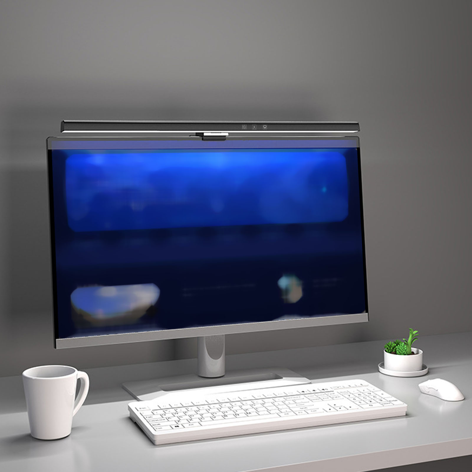 Led-computermonitor, Augenschonende Leuchtleiste, Touch-bedienung, 60-minuten-timer, Schwarz