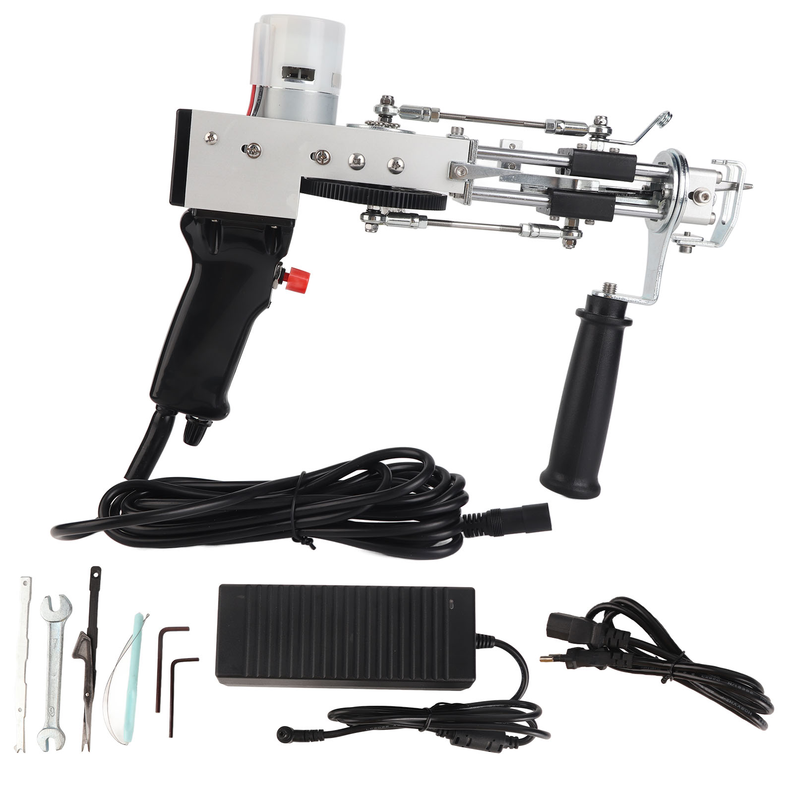 Teppichtuftmaschine 100–240 V, Eu-stecker, Schwarzes Multifunktions-teppichwebgerät, Robustes Metallgehäuse Mit Mehrfachschutz Für Diy-teppichstrickarbeiten