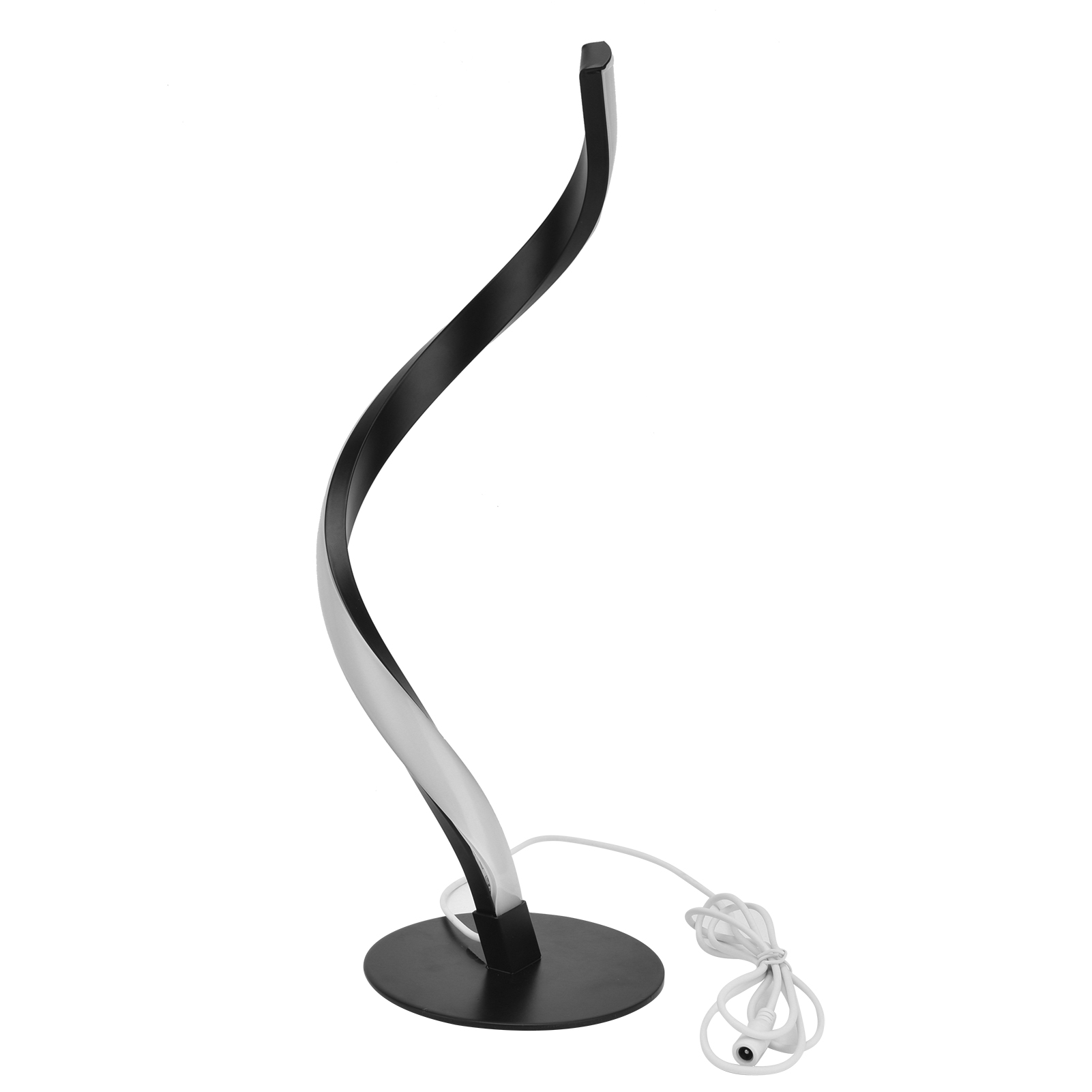 S-förmige Spiralförmige Led-leselampe, Kleines Nachttischlicht, Eu-stecker 100-240v (schwarz)