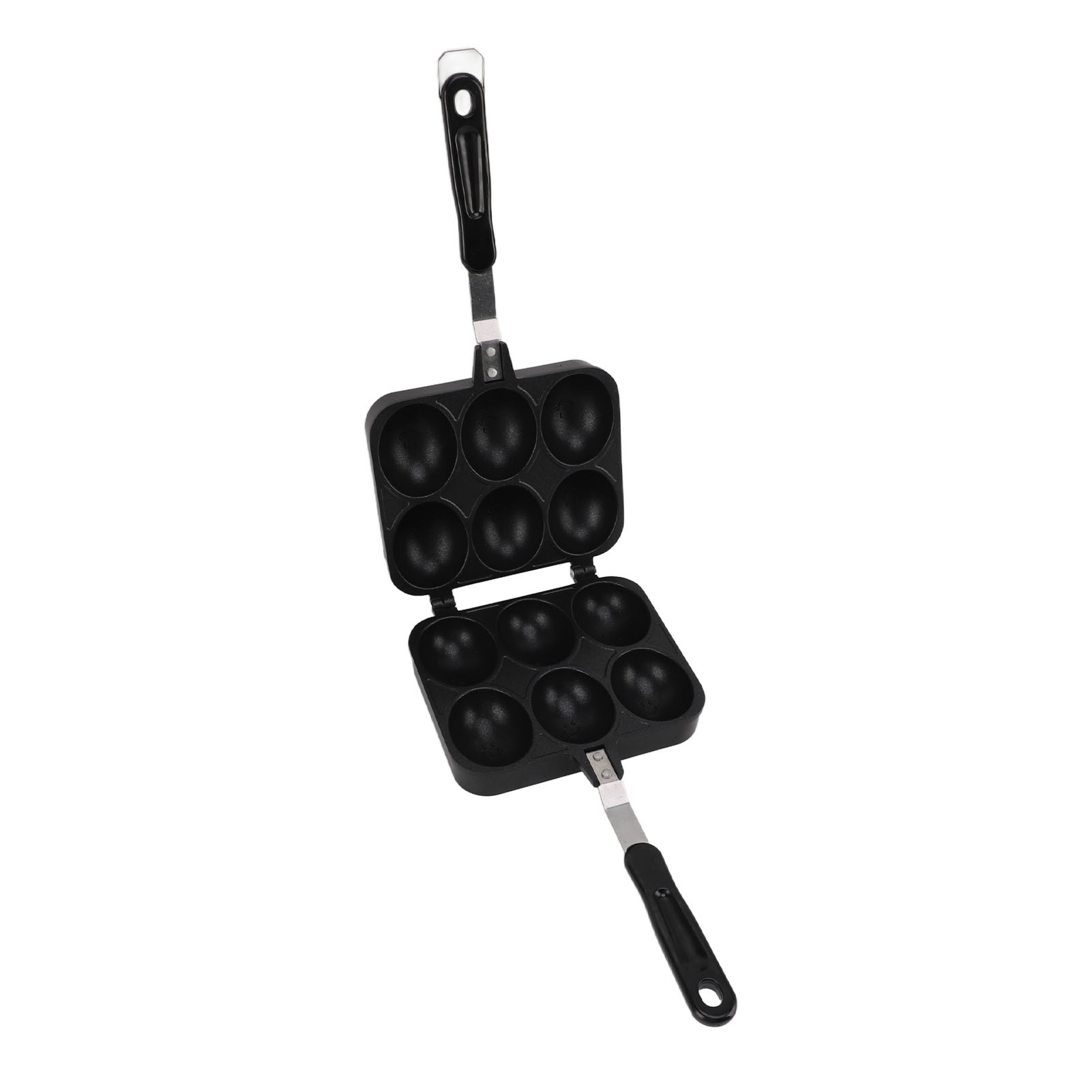 Doppelseitige Takoyaki-form Mit 6 Mulden, Antihaftbeschichtet, Schwarz, Zum Backen Von Kuchen Und Kochen