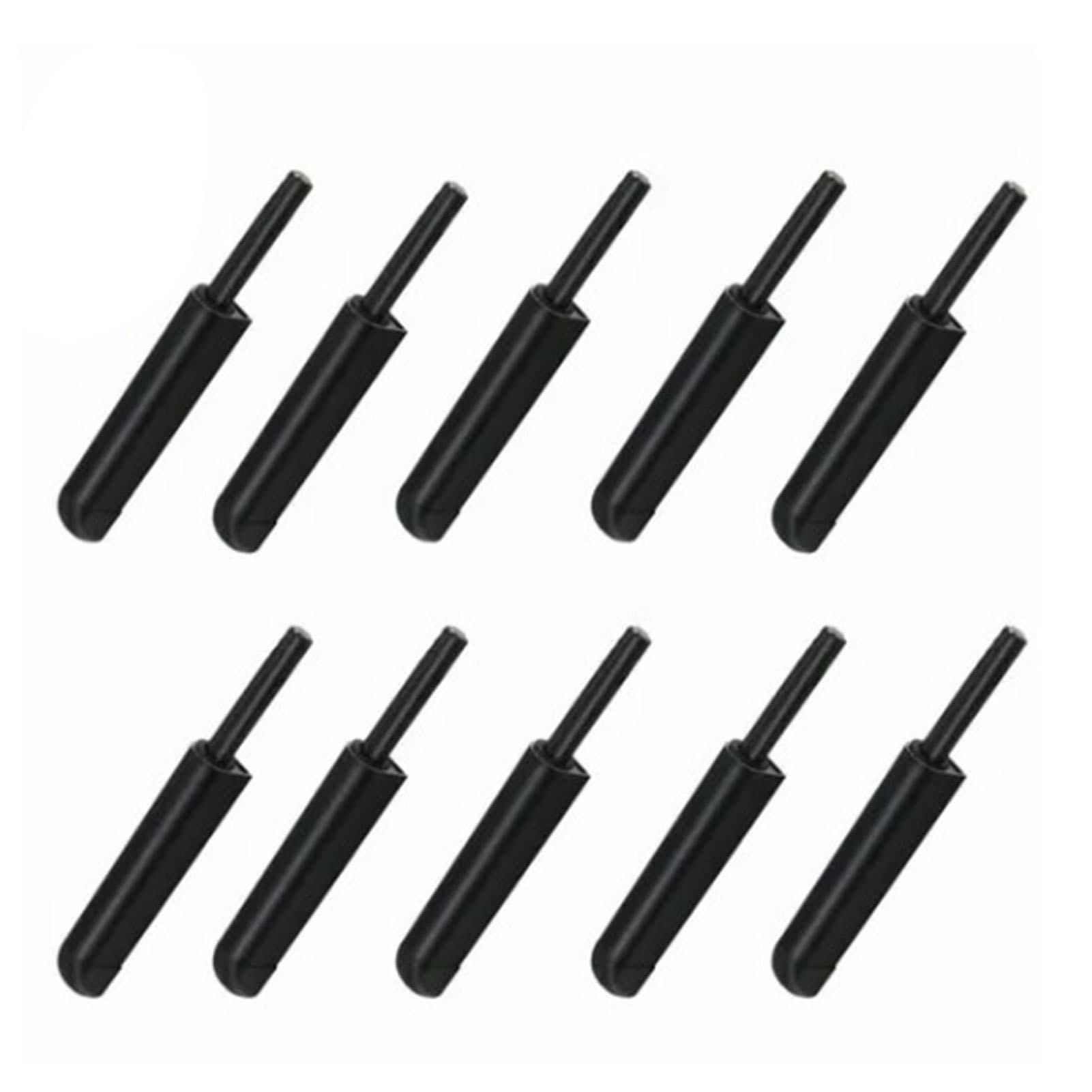 10 Stück Magnetische Federriegel Für Grifflose Schranktüren, Schwarzes Aluminium
