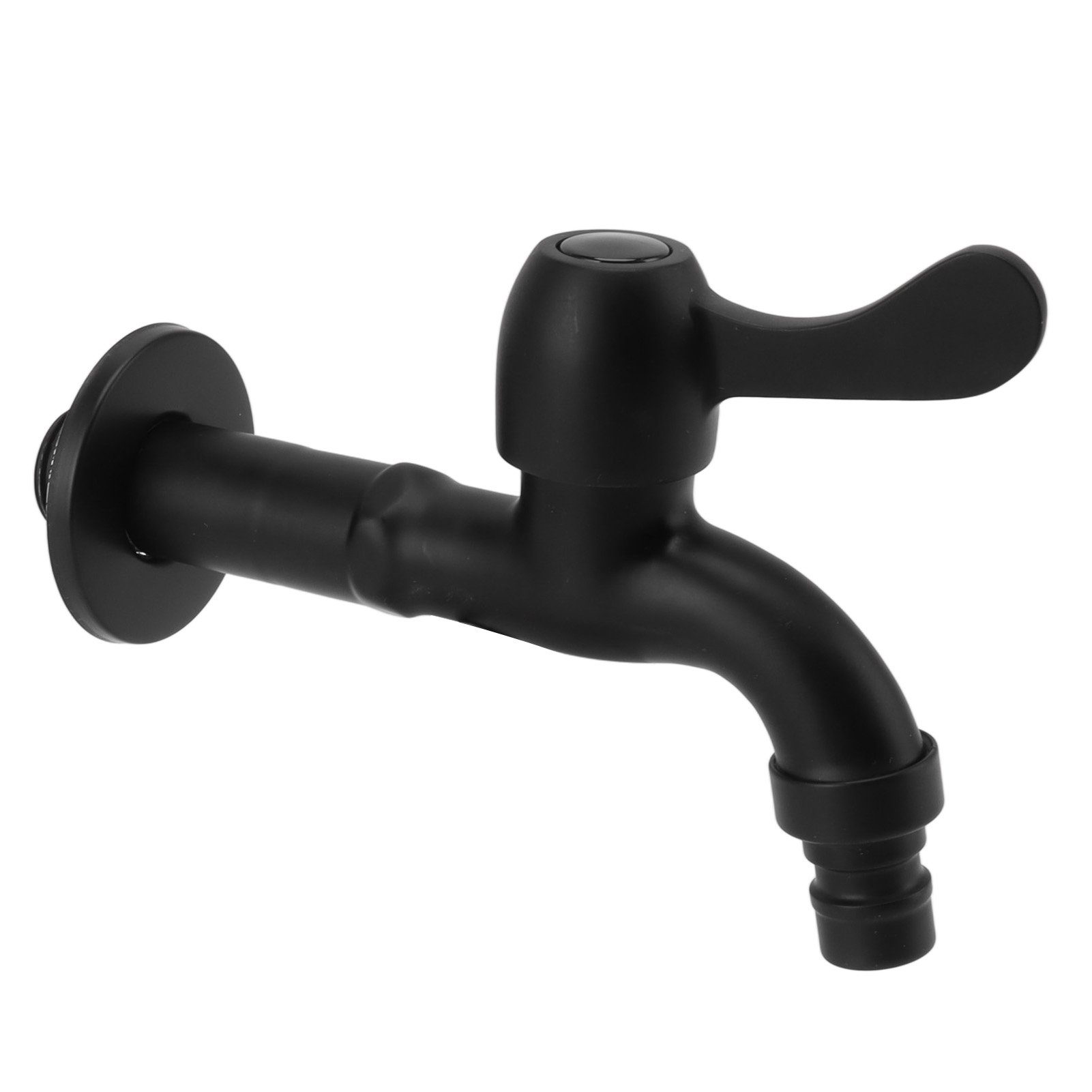 Langer, Wandmontierter Wasserhahn Aus Edelstahl 304, G1/2-gauge, Einzelner Schwarzer Kaltwasserhahn Für Waschmaschine