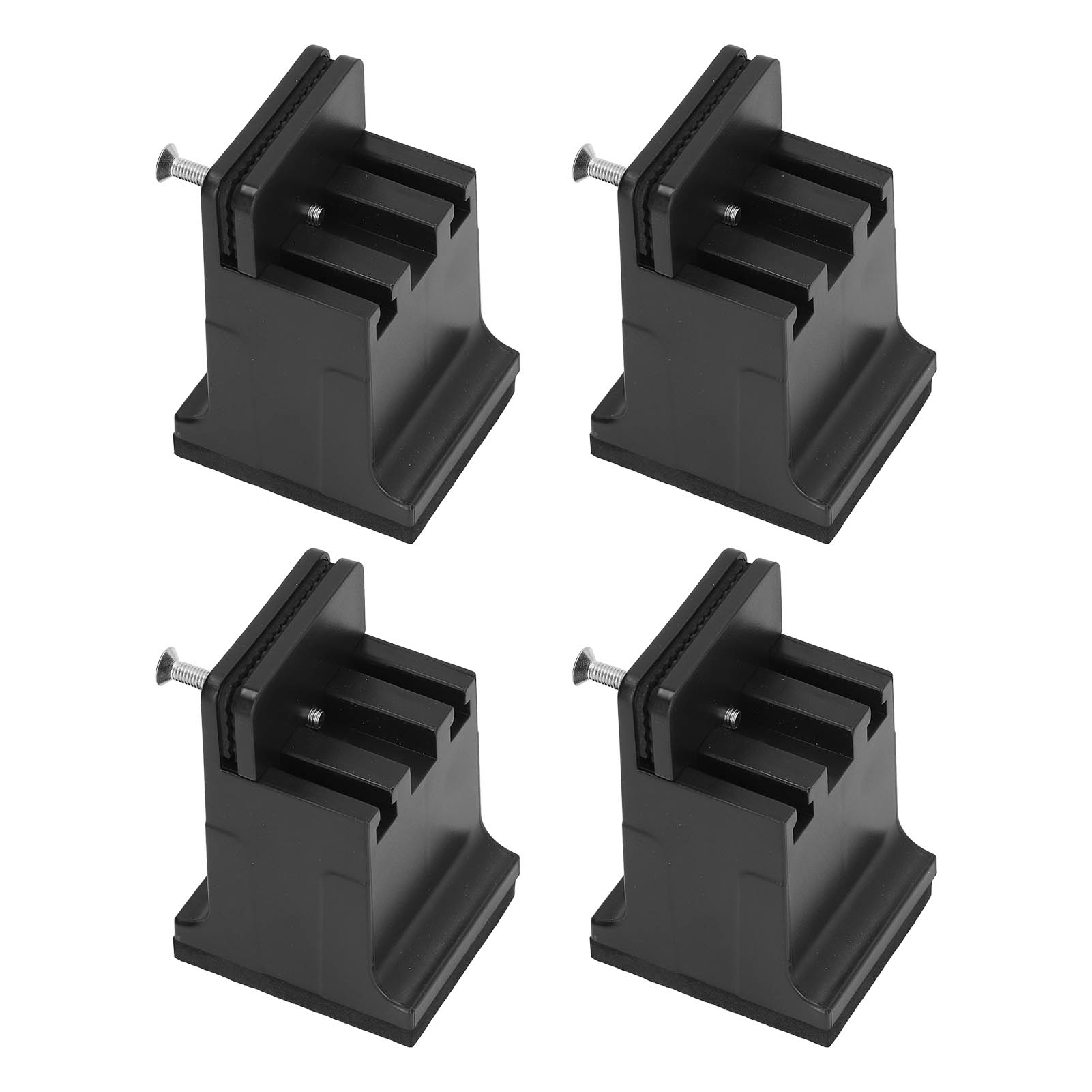 4er-pack Verstellbare Möbelkeile Mit Klemmschrauben, Gummifüße Für Betten Und Sofas, Stützen Für Schwere Möbel, Schwarz