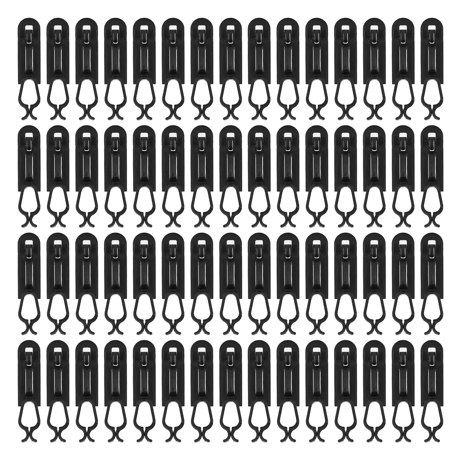 Set Mit 60 Haken Für Weihnachtslichter, Flexibler, Wasserfester Kunststoff, Kleine Clips Zur Befestigung Von Weihnachtsbäumen Und Dekorationen, Schwarz