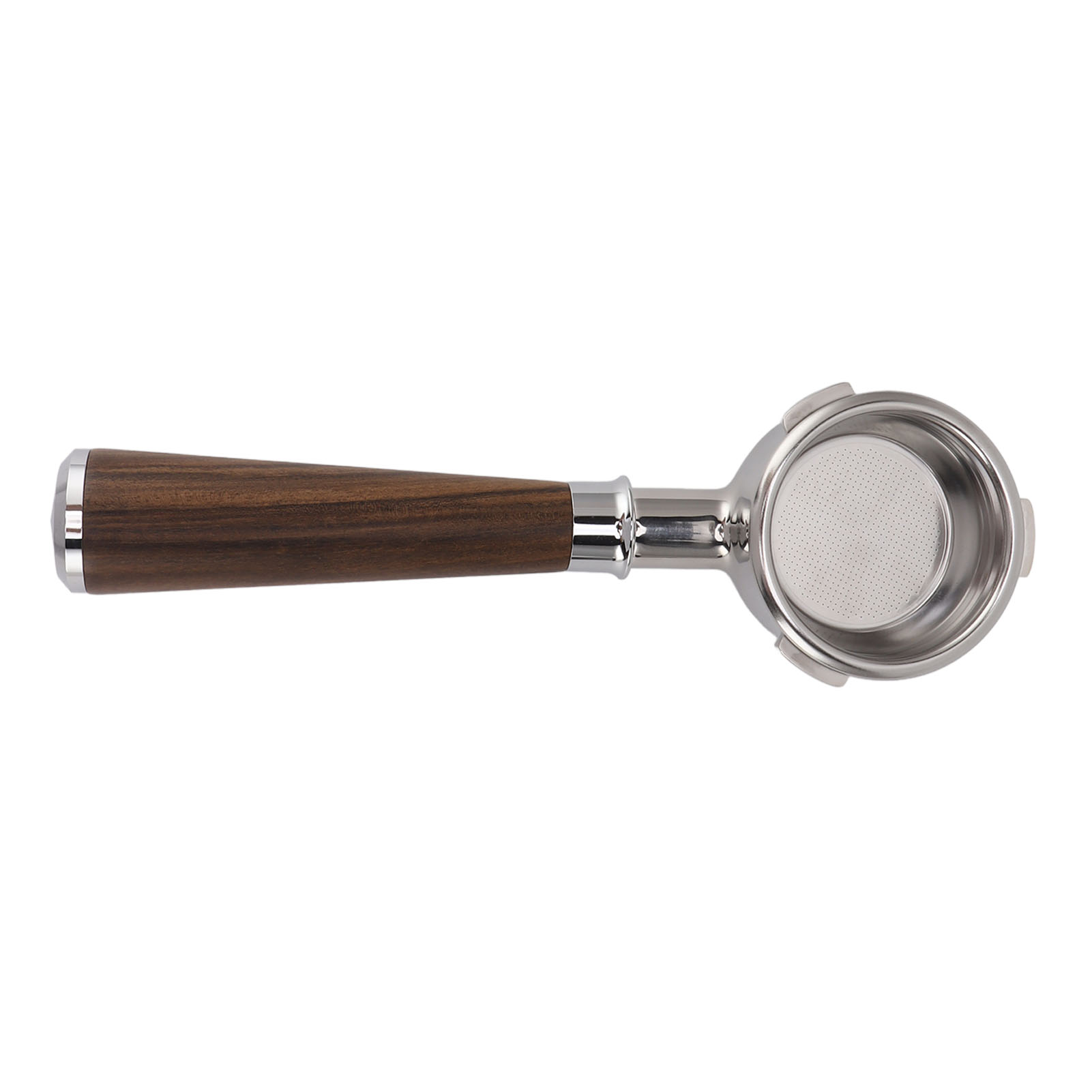 58-mm-filterhalter Aus Edelstahl Ohne Boden, 3-punkt-befestigung, Griff Aus Schwarzem Rosenholz, Für Barsetto-kaffeemaschine, Modell A