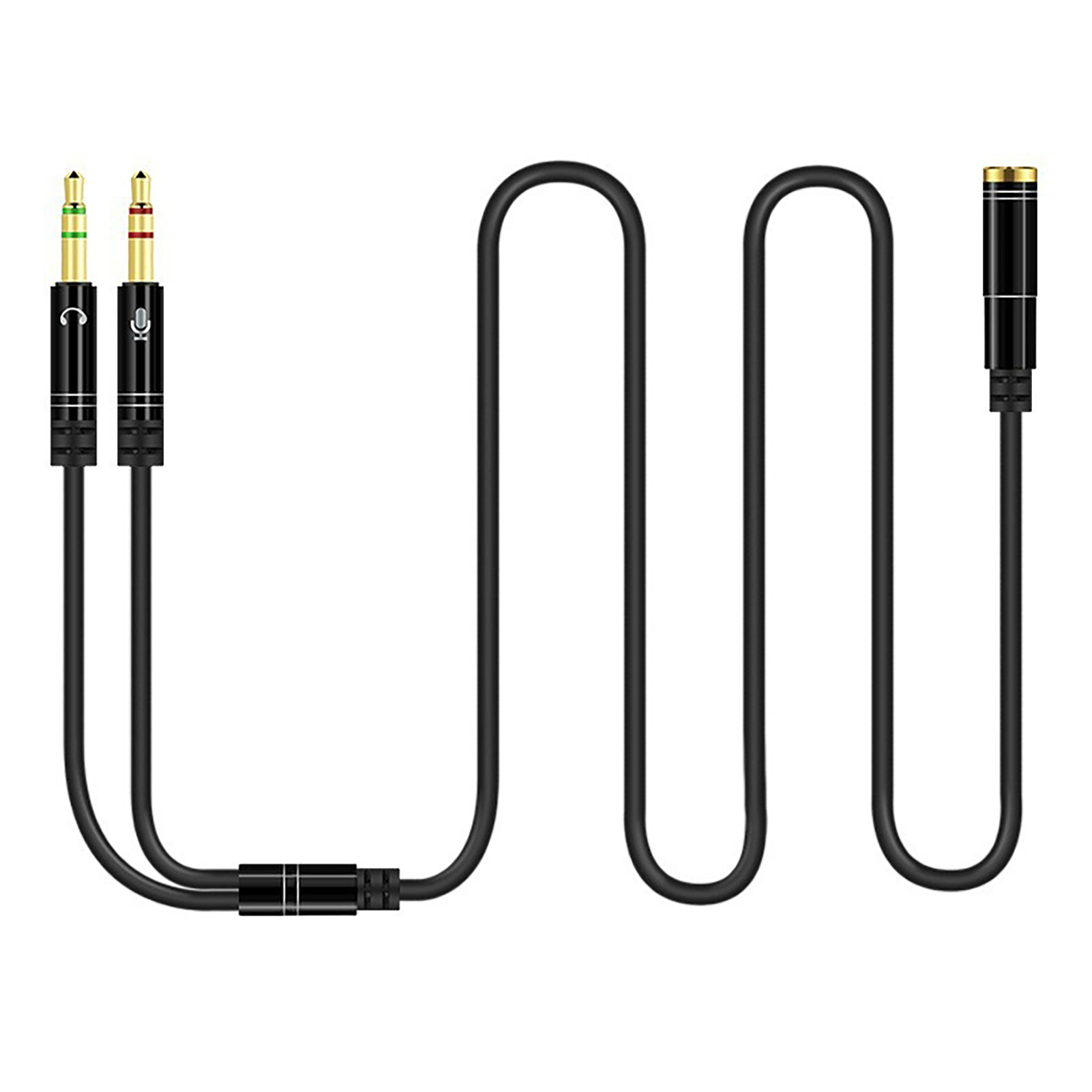 Audio-adapterkabel, Handy-klinkenstecker Auf Laptop, Kopfhörer, Mikrofon, Schwarz, 1 Meter