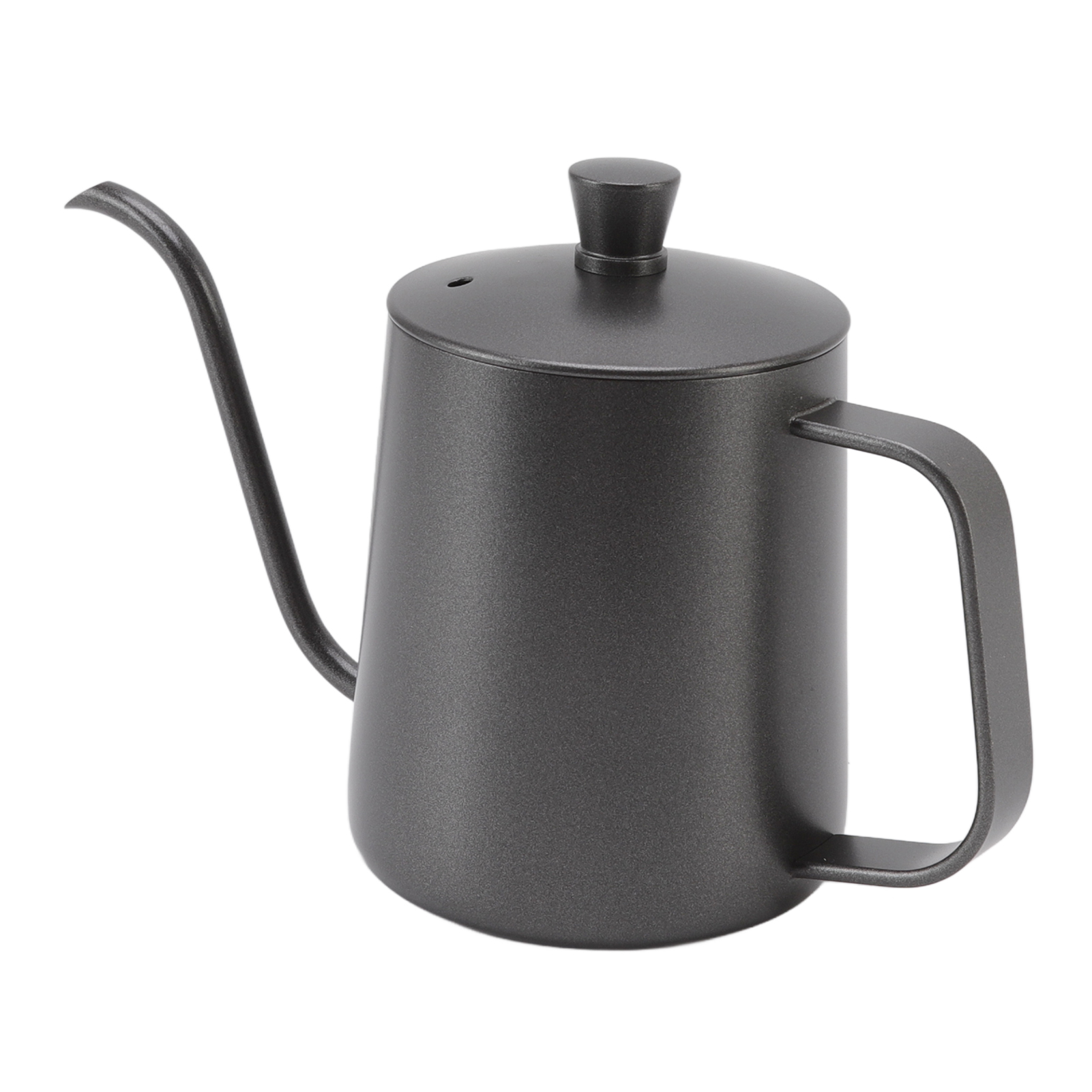 Lange, Schmale Schwarze Edelstahl-kaffeekanne, Rostfrei, Kleiner Ausgießer Mit Deckel Für Den Hausgebrauch, 350 Ml