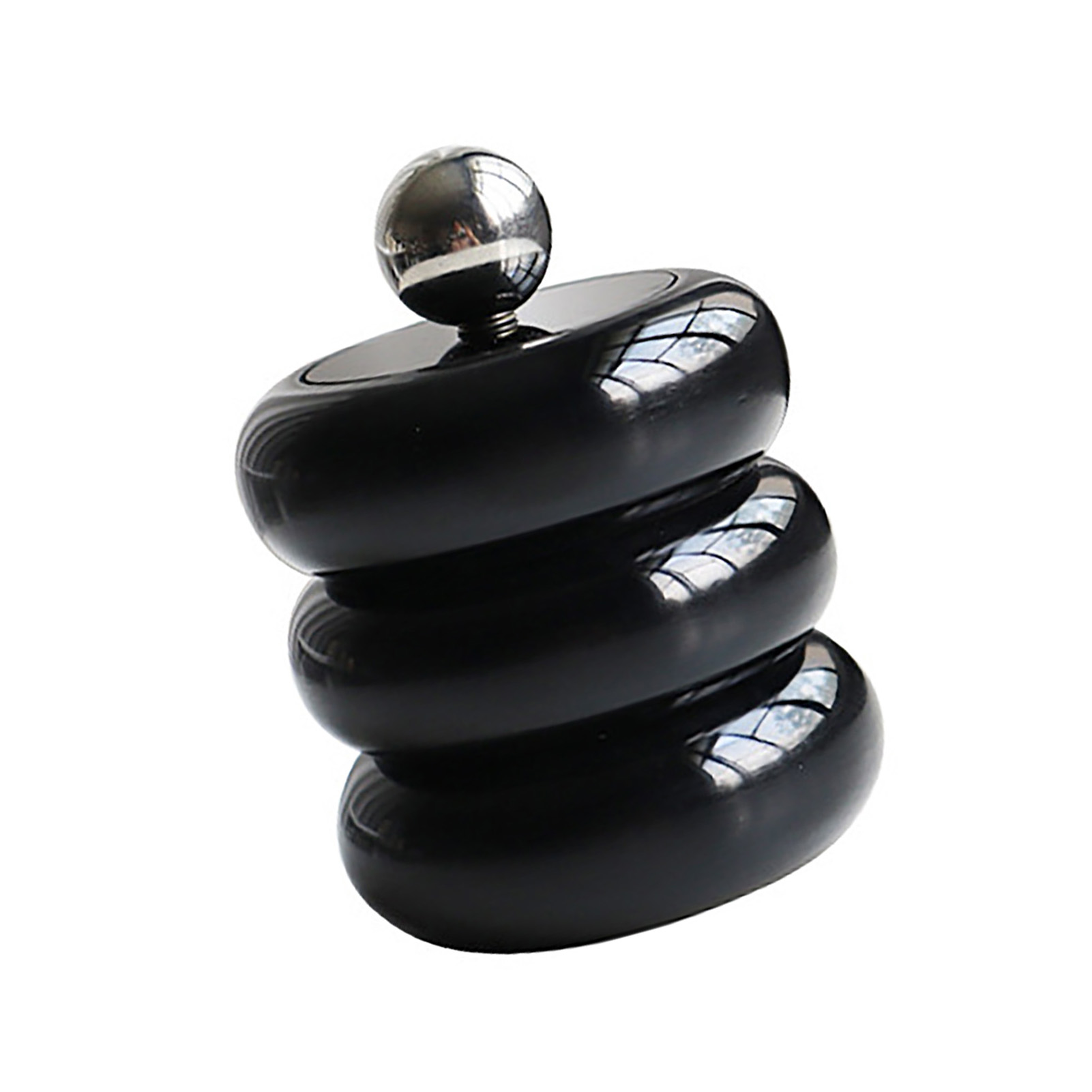 Wattestäbchenhalter Im Nordischen Stil, Tisch-wattestäbchenspender, Staubdichte Aufbewahrungsbox In Donutform, Make-up-behälter Mit Deckel, Schwarz, 3-stufig