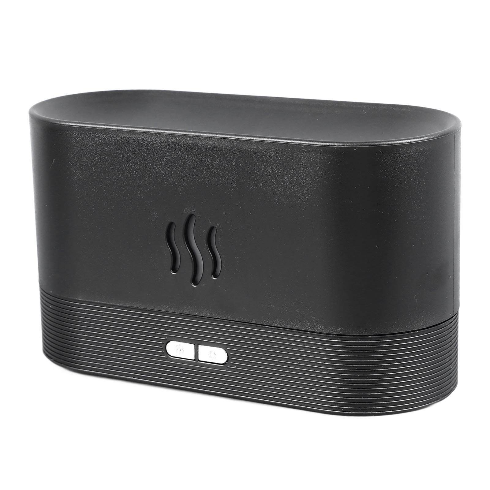 Usb-duftluftbefeuchter, 7-farbige Flamme, Schwarz
