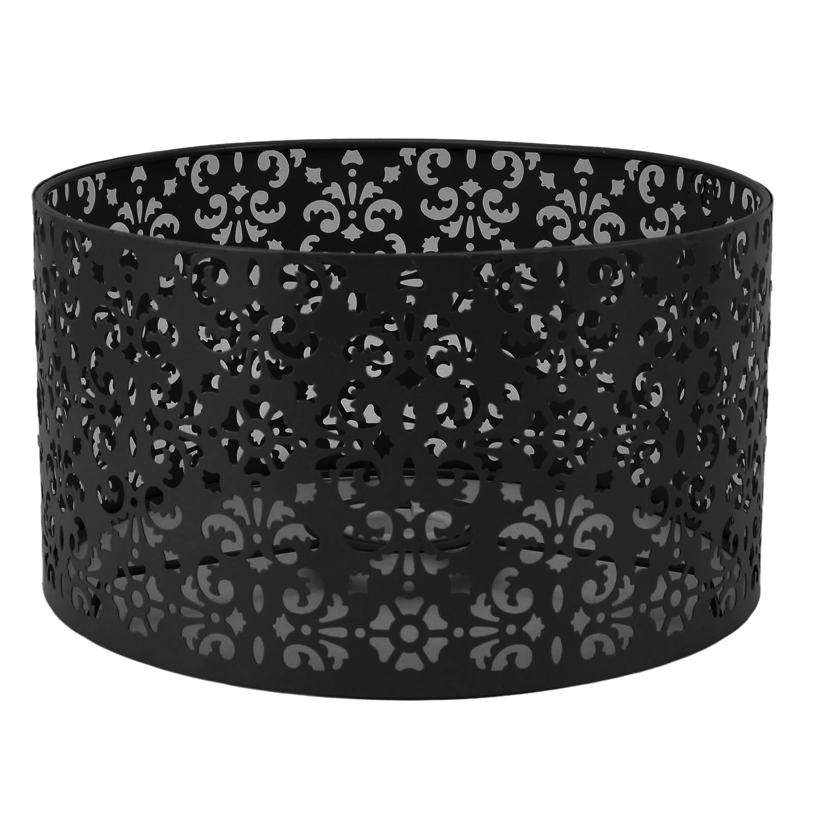 Durchbrochener Schreibtischlampenschirm Aus Eisen, Elegantes Design, E27/e14-fassung, Ideal Für Stehlampen Und Kronleuchter, Schwarz.