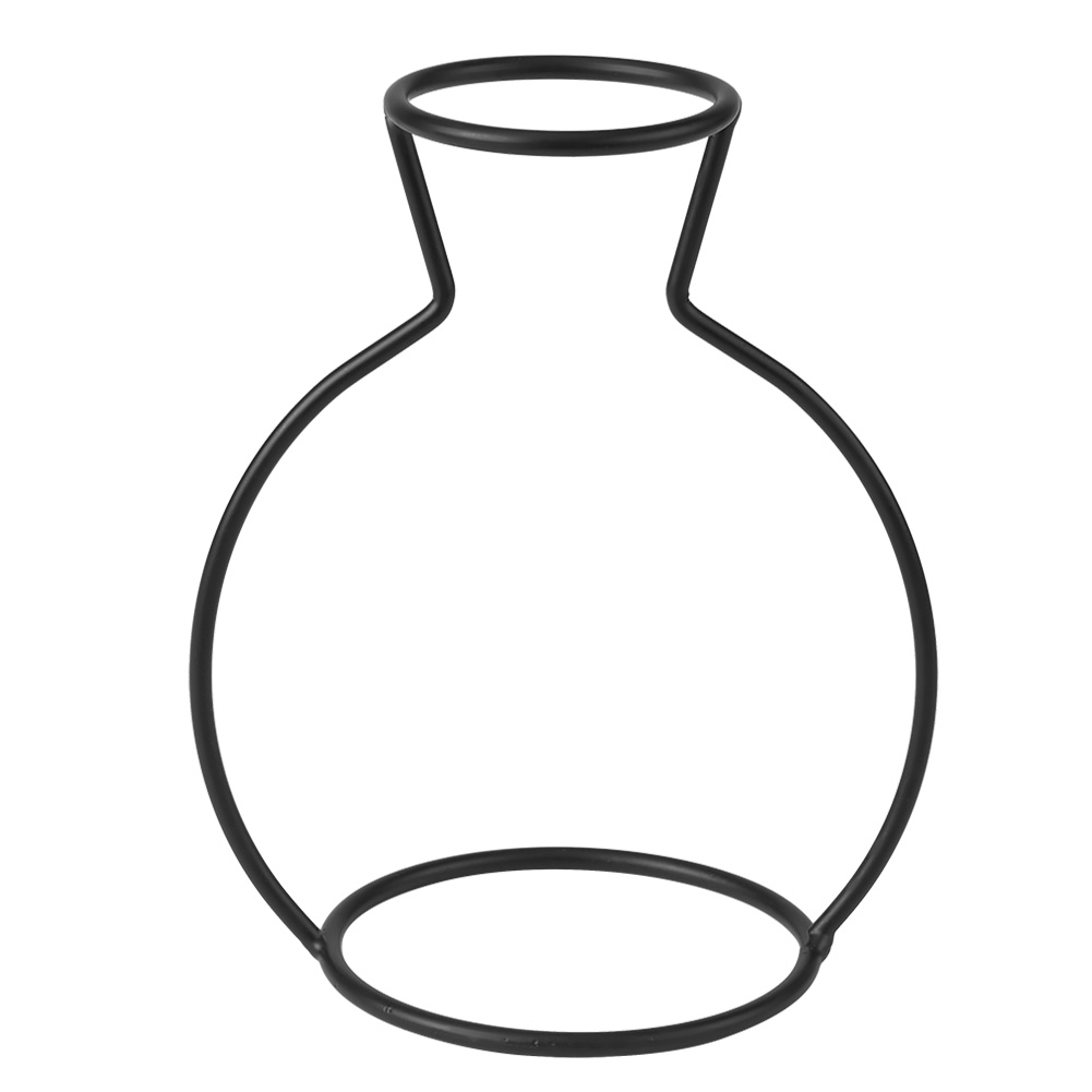Dekorativer Schwarzer Metall-blumenvasenrahmen Für Pflanzen, Tischständer Für Zuhause Oder Café (d)