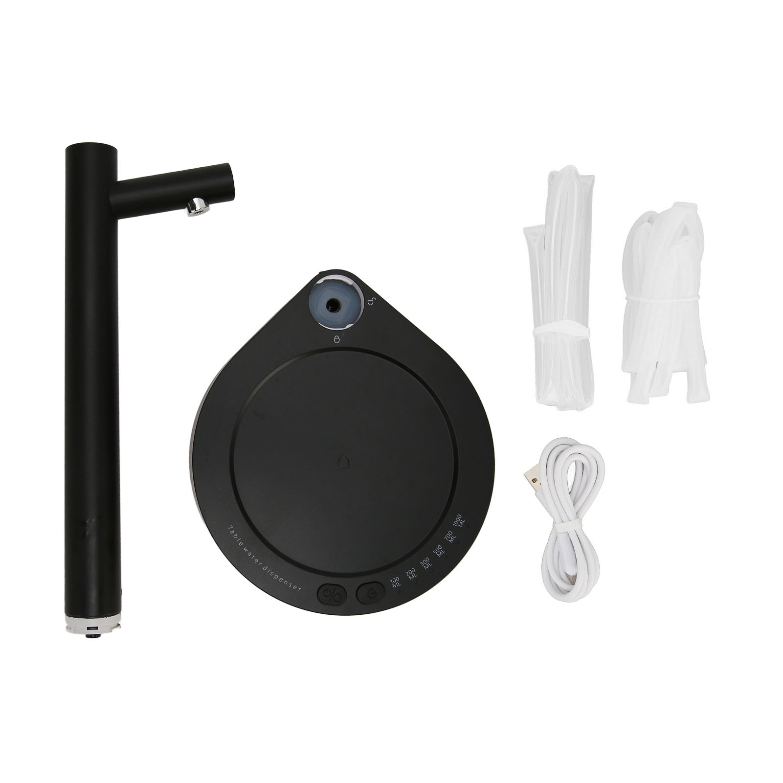 Wasserspender Für 5-gallonen-flaschen, Universelle Tischpumpe, 7 Dosierstufen, Usb-ladeanschluss, Schwarz