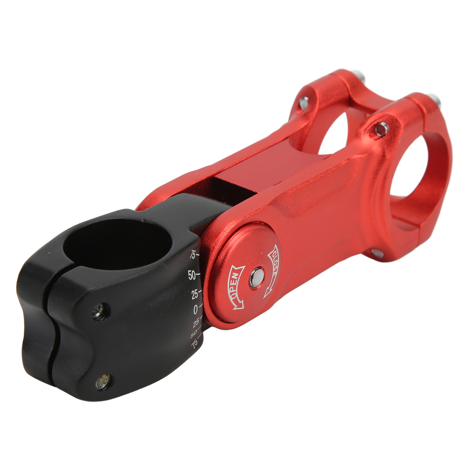 Cnc-gefräster, Verstellbarer Fahrradvorbau Aus Aluminiumlegierung, Hohle Lenkerverlängerung Für Mountainbikes Und Rennräder, Rot Und Schwarz, 31,8 X 110 Mm