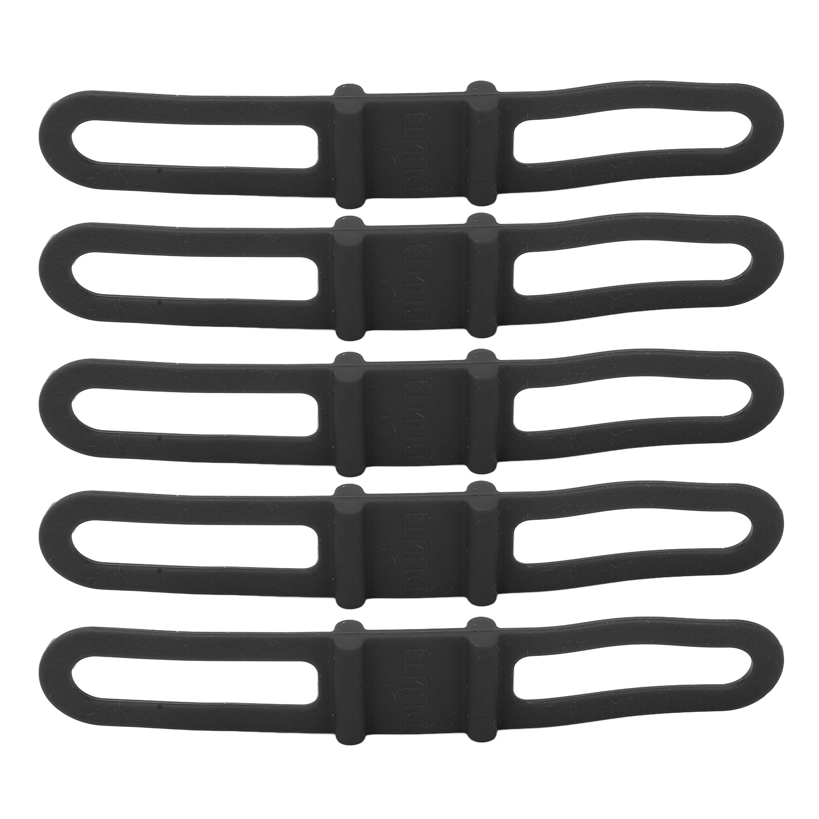 Duuti 5 Silikon-fahrradriemen, Stirnlampenhalterung Für Fahrradlenker, Multifunktionale Lenkerclips, Schwarz