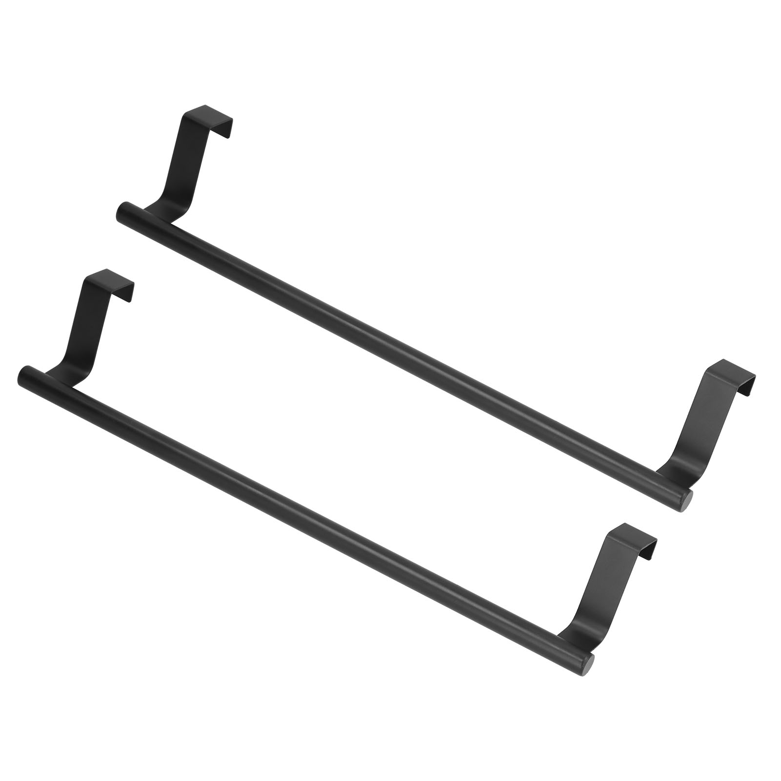 Set Mit 2 Schwarzen Handtuchhaltern, Kein Bohren Oder Nägel Erforderlich, Für Möbeltüren, 36 Cm, Für Zuhause Oder Hotel