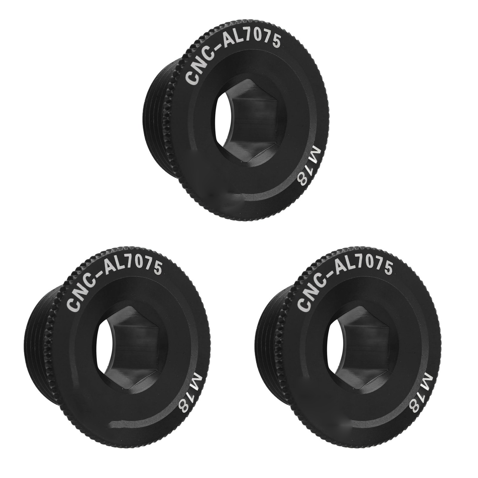 3-teiliges Kurbelschrauben-set Aus Aluminiumlegierung, M18-standardgewinde, Kurbelabdeckung, Mtb-befestigungsschrauben Für Einteilige Kettenblätter, Schwarz