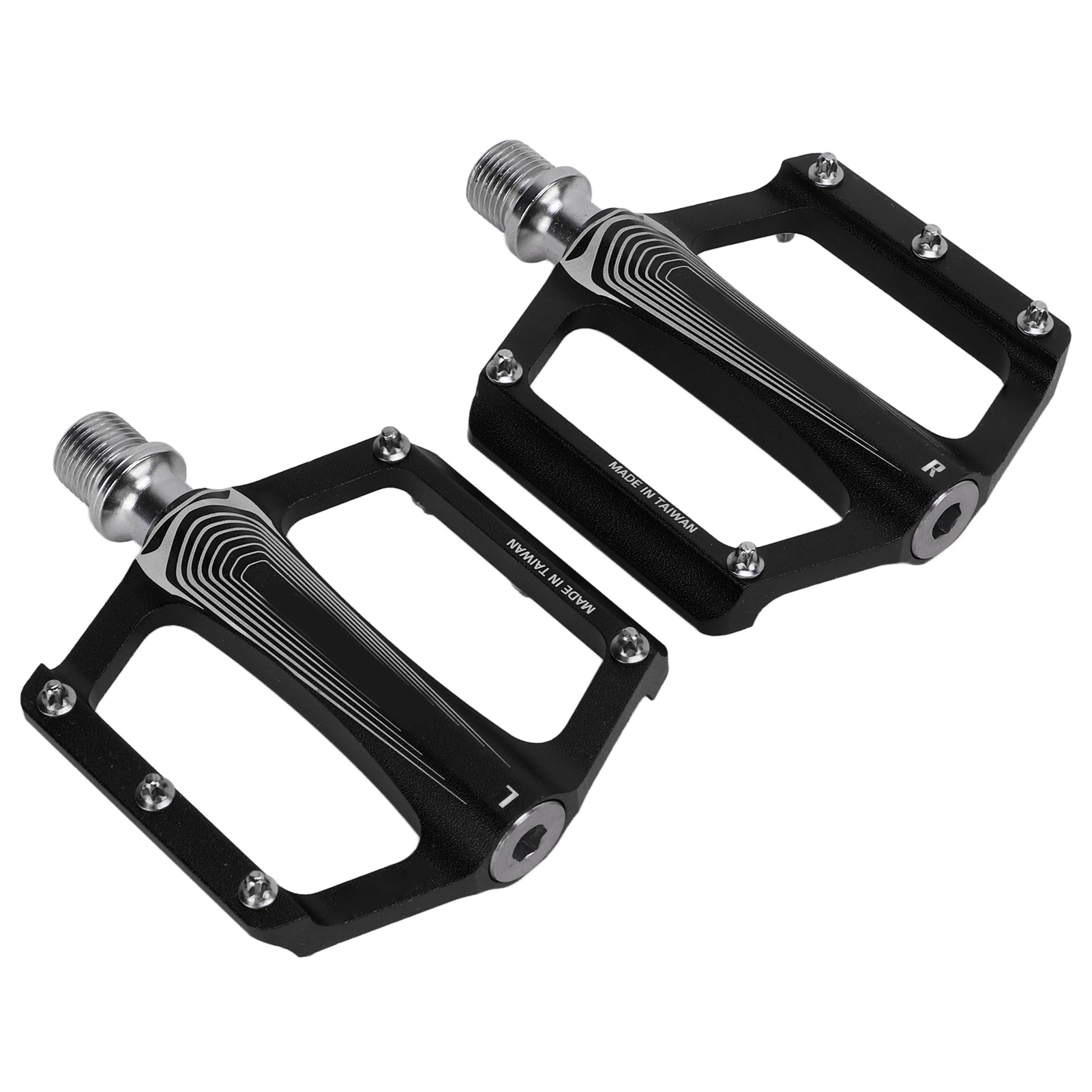 Enlee Fahrradpedale Aus Aluminiumlegierung Mit Du-lagern, Schwarze Flatpedale Für Mountainbikes Und Rennräder