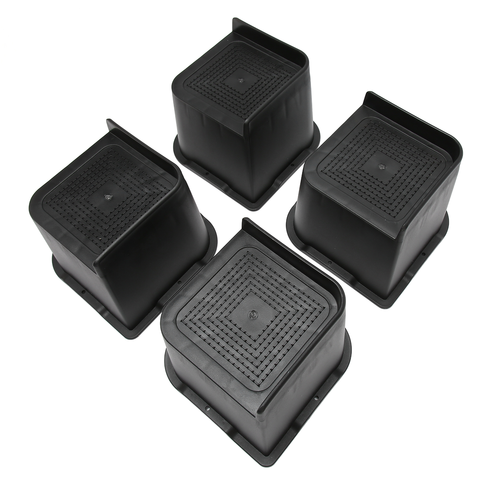 Stück L-förmige Abs-bettfüße, Rutschfeste Stuhlbeinerhöhungen, Möbelblöcke Für Büro, Kleiderschrank, Sofa, Tisch, Schwarz, 10,2 Cm