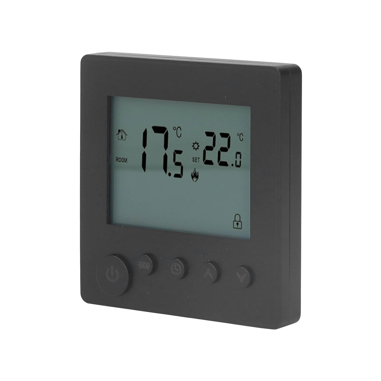 4500-w-hochleistungs-digitalthermostat Zur Temperaturregelung Von Elektrischen Fußbodenheizungen, Geeignet Für Büros Und Einkaufszentren, Wechselstrom 90–240 V, Schwarz